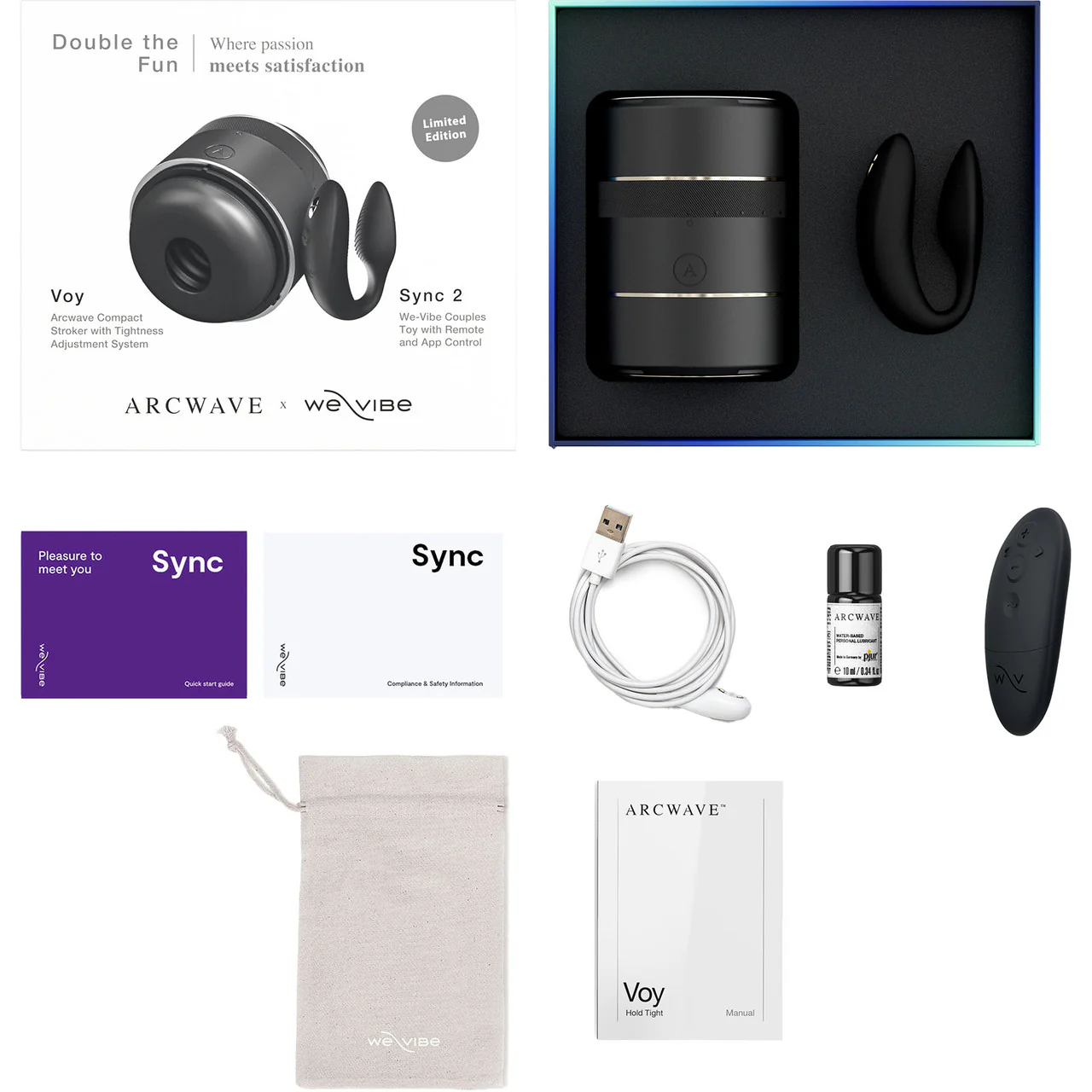Double The Fun Couples Kit With Arcwave Voy Stroker & We-Vibe Sync 2 Couples Vibrator - Image 12