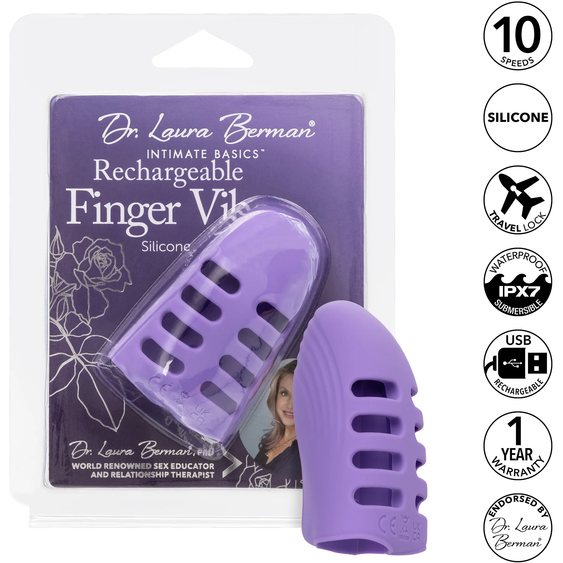 Dr. Laura Berman® Rechargeable Silicone Finger Vibrator - Image 10
