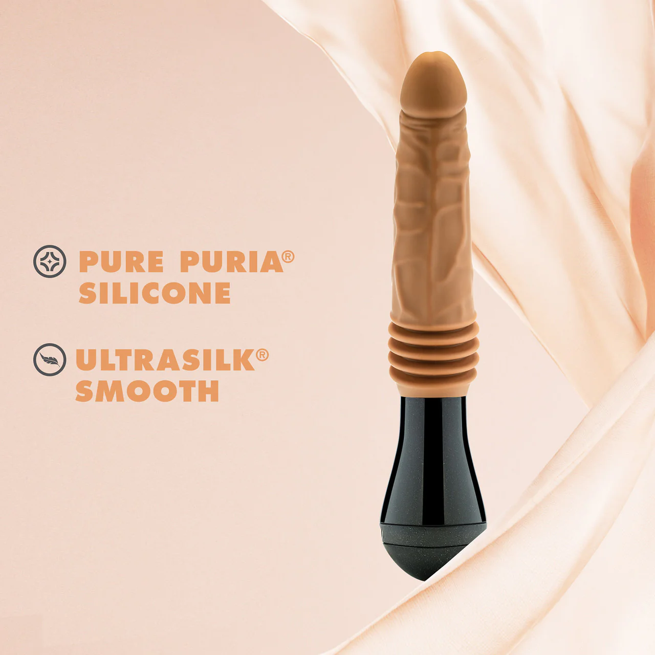 Dr. Skin Dr. Arthur 5" Thrusting, Gyrating & Vibrating Silicone Dildo With Handle By Blush - Caramel - Image 11