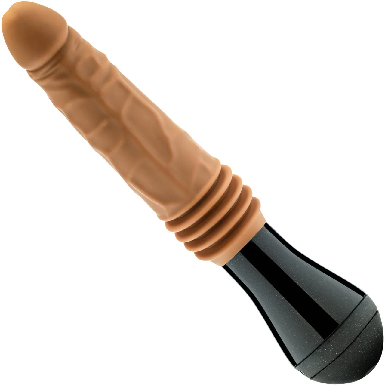 Dr. Skin Dr. Arthur 5" Thrusting, Gyrating & Vibrating Silicone Dildo With Handle By Blush - Caramel - Image 2