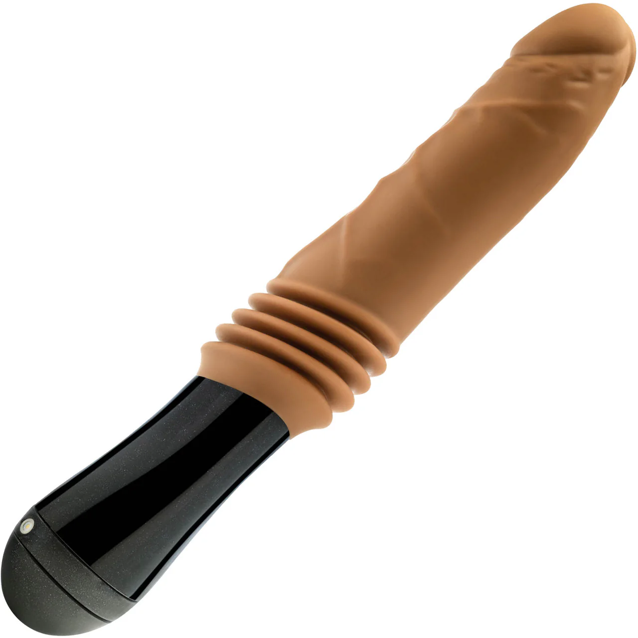 Dr. Skin Dr. Arthur 5" Thrusting, Gyrating & Vibrating Silicone Dildo With Handle By Blush - Caramel - Image 5
