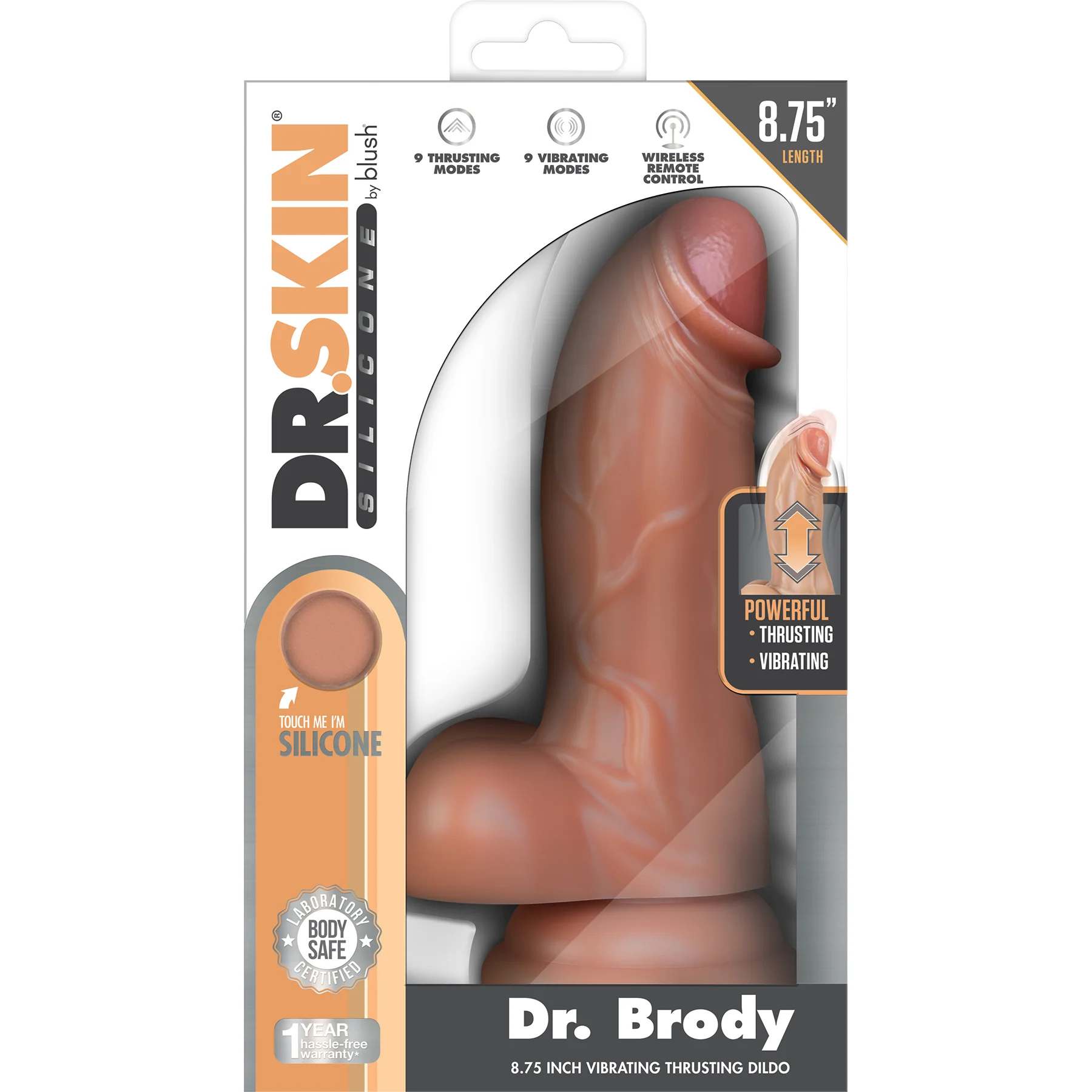 Dr. Skin Dr. Brody 8.75" Vibrating & Thrusting Realistic Silicone G-Spot Dildo With Remote - Image 14