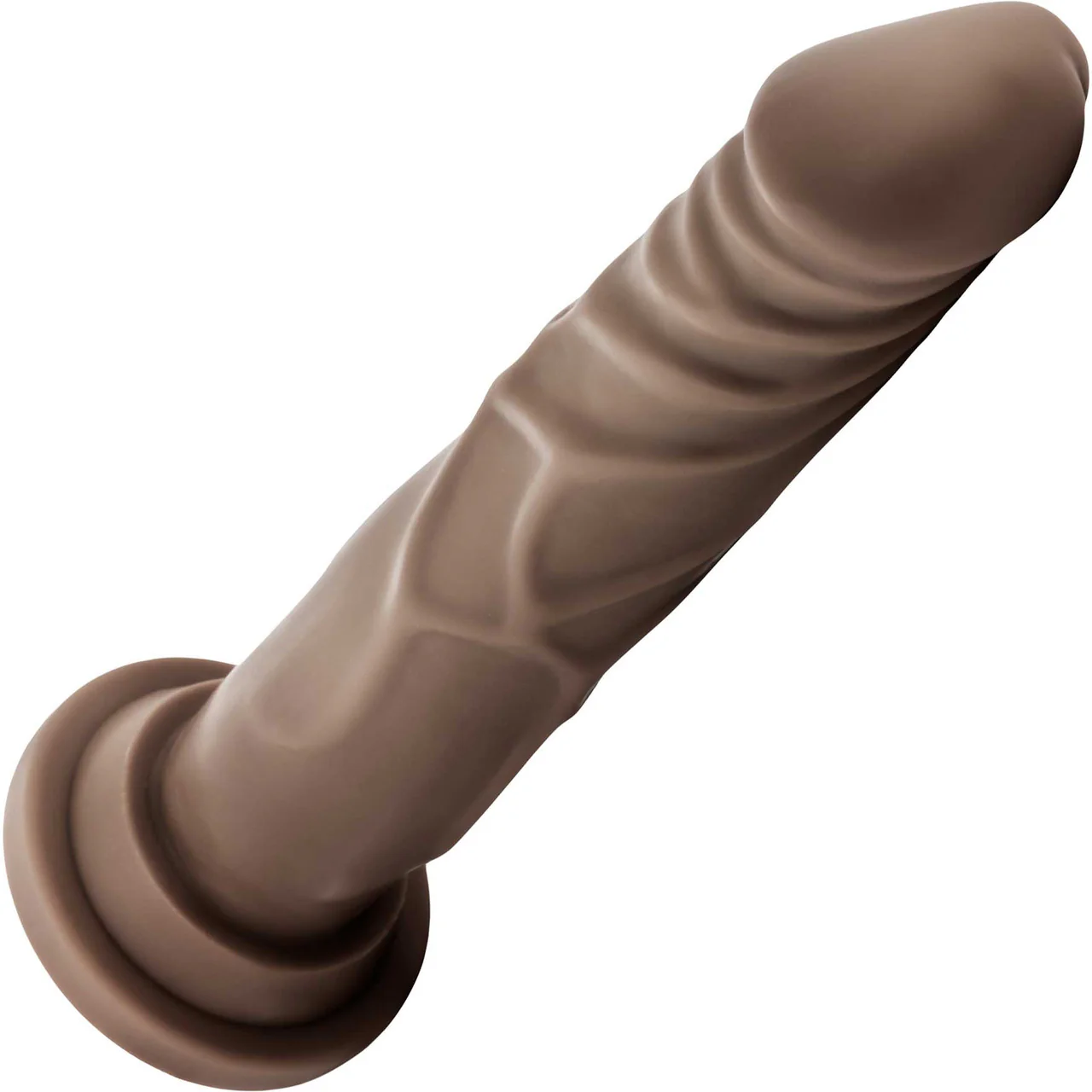 Dr. Skin Dr. Carter 7" Realistic Posable Silicone Dildo With Suction Cup By Blush - Chocolate - Image 3