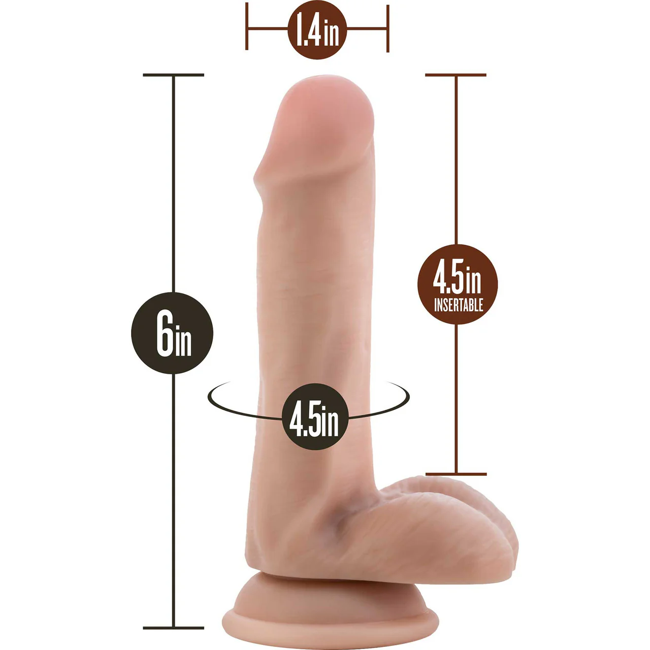 Dr. Skin Dr. Daniel 6 Inch Silicone Suction Cup Dildo by Blush - Vanilla - Image 4