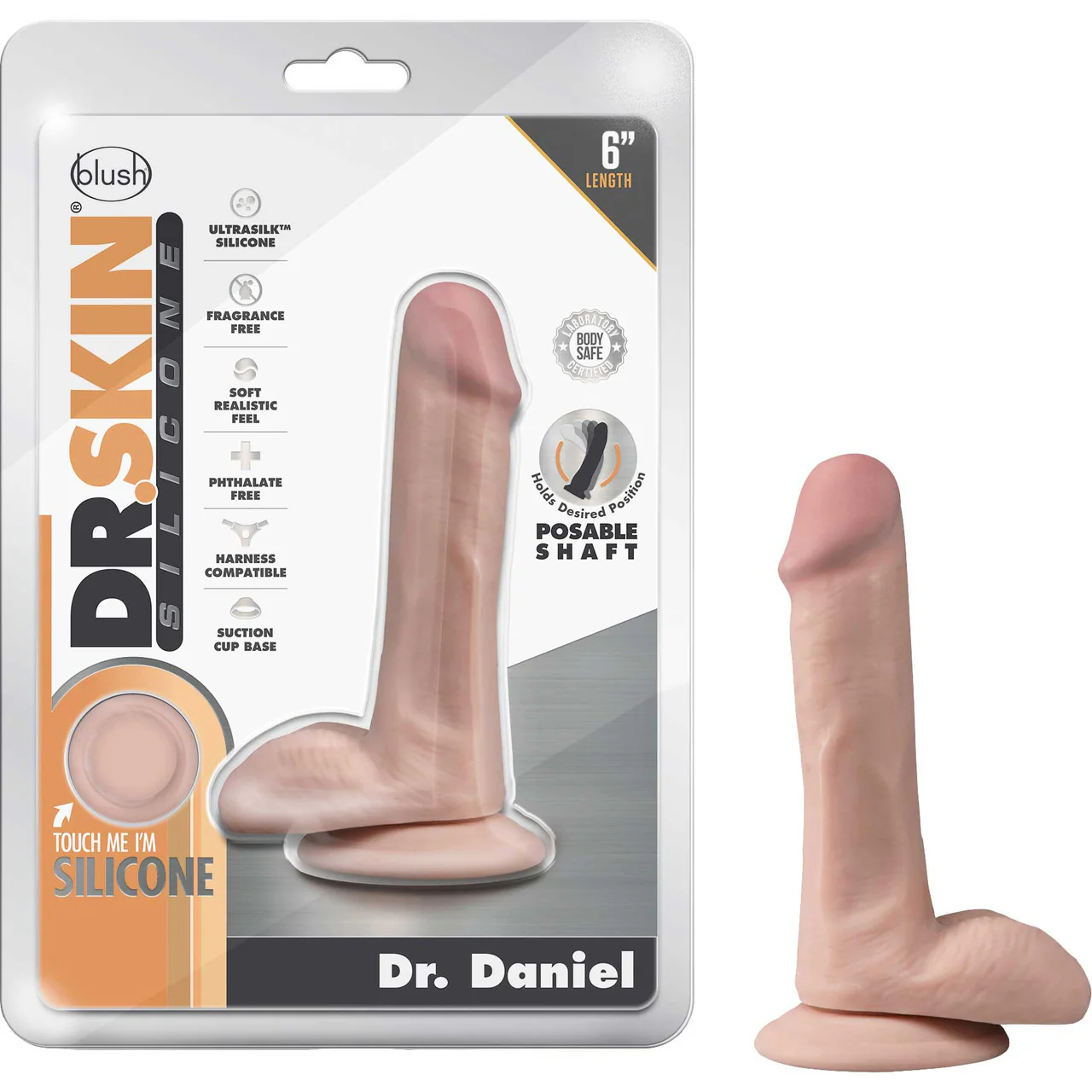 Dr. Skin Dr. Daniel 6 Inch Silicone Suction Cup Dildo by Blush - Vanilla - Image 6