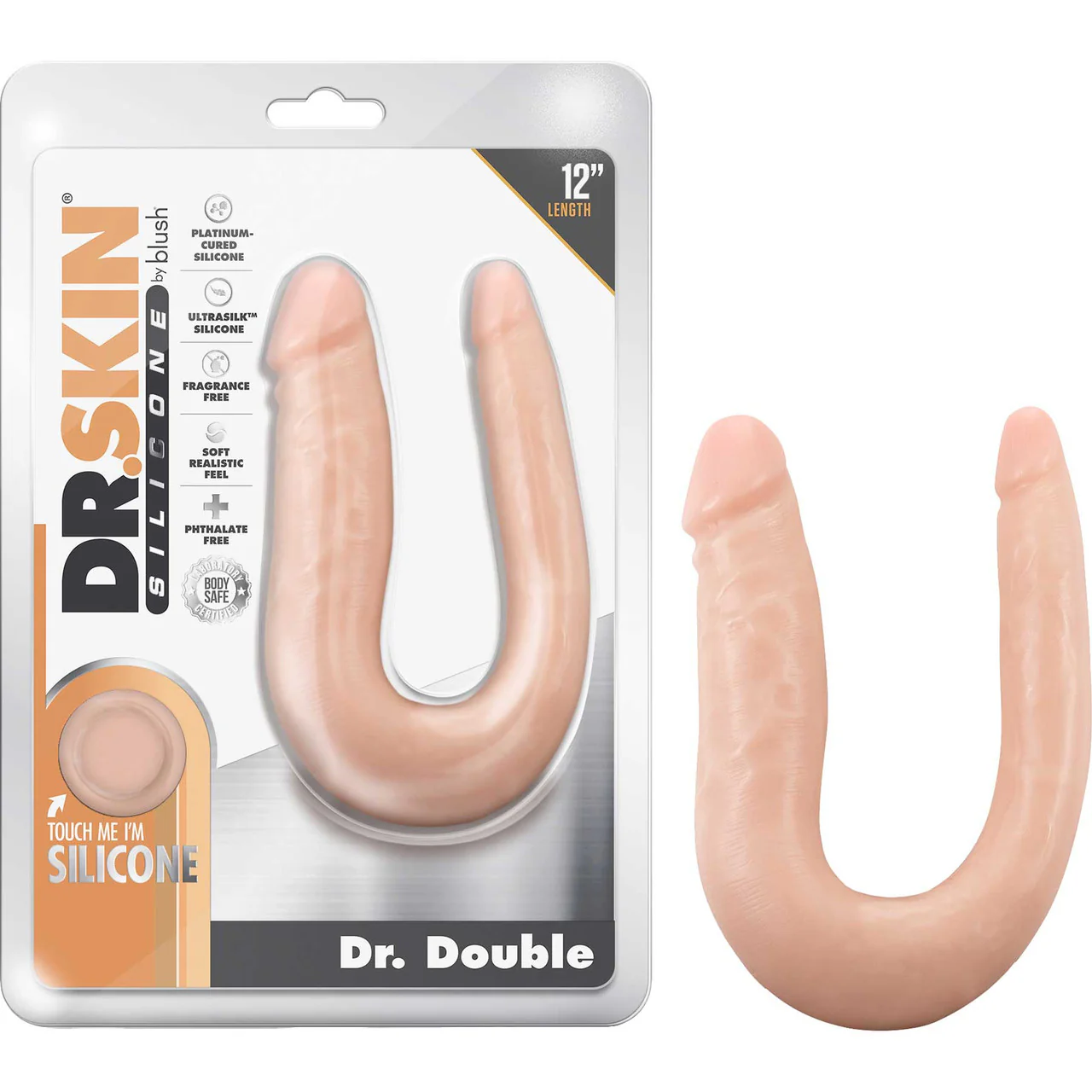 Dr. Skin Dr. Double 12.5" Realistic Silicone Mini Double Dildo By Blush - Vanilla - Image 5