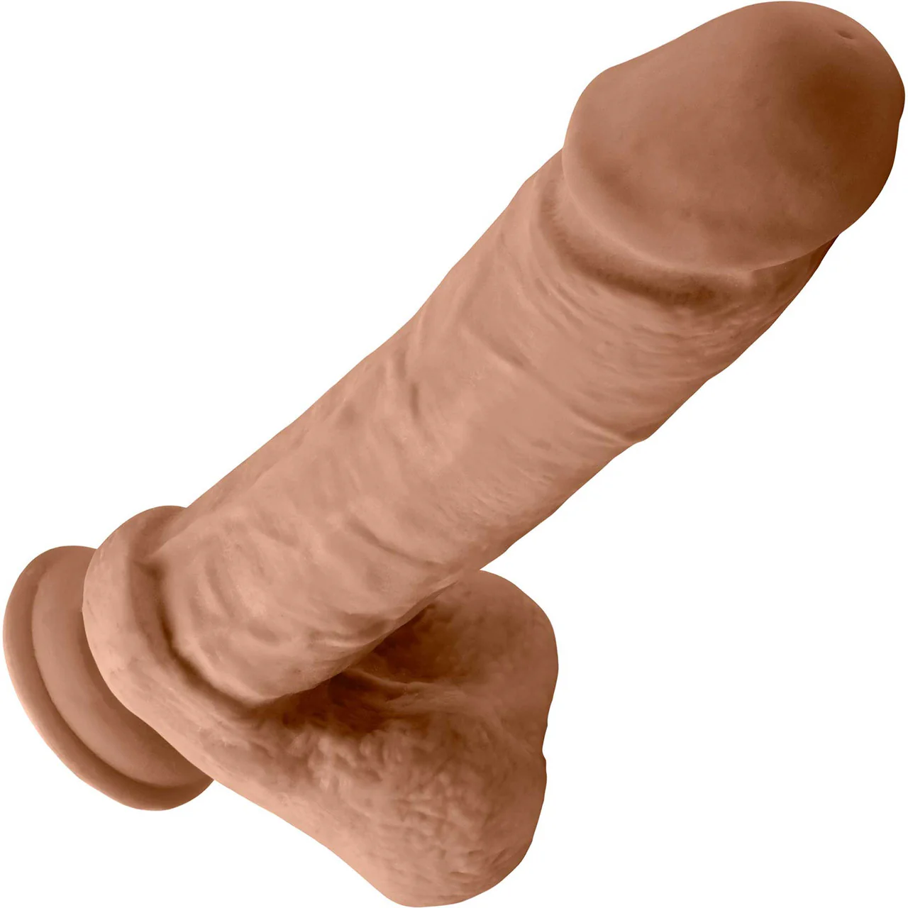 Dr. Skin Dr. Julian 9" Realistic Posable Silicone Suction Cup Dildo With Balls By Blush - Caramel - Image 3