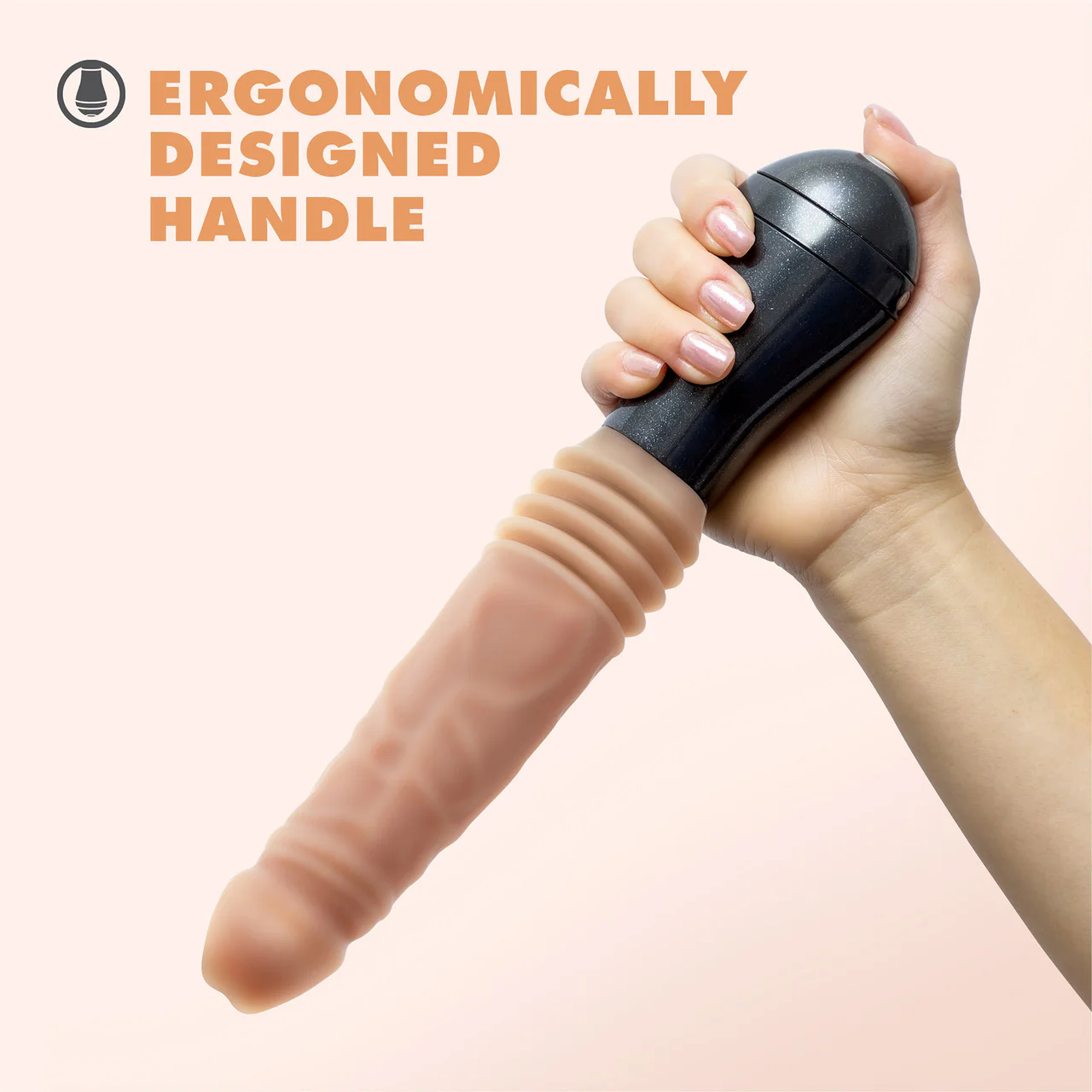 Dr. Skin Dr. Knight 5" Thrusting, Gyrating & Vibrating Silicone Dildo With Handle By Blush - Vanilla - Image 10