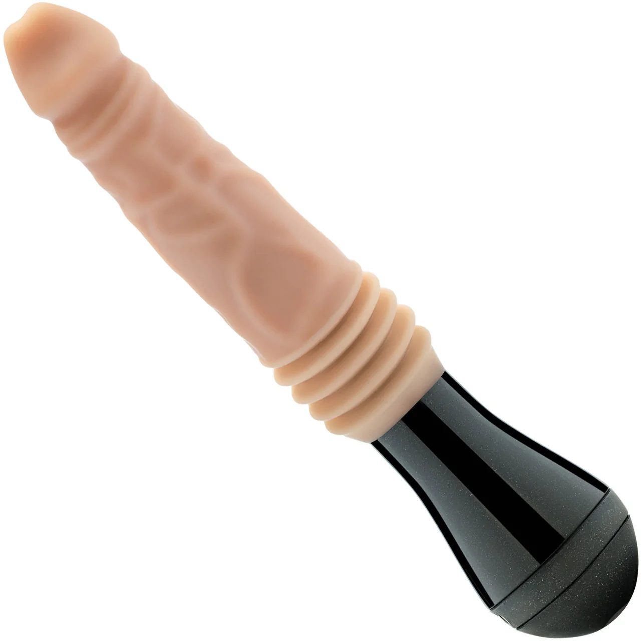 Dr. Skin Dr. Knight 5" Thrusting, Gyrating & Vibrating Silicone Dildo With Handle By Blush - Vanilla - Image 2