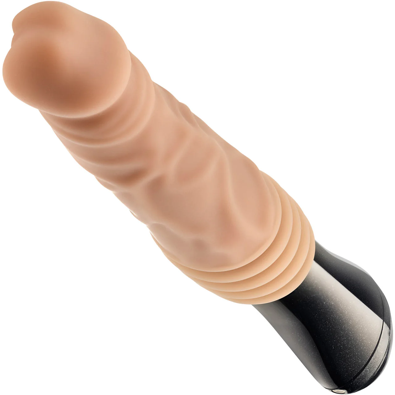 Dr. Skin Dr. Knight 5" Thrusting, Gyrating & Vibrating Silicone Dildo With Handle By Blush - Vanilla - Image 4