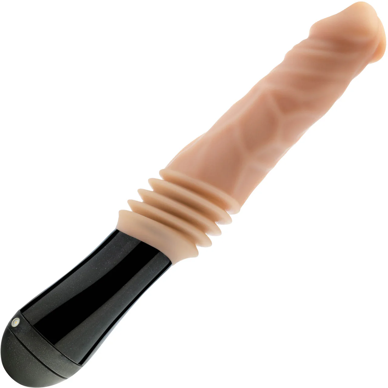 Dr. Skin Dr. Knight 5" Thrusting, Gyrating & Vibrating Silicone Dildo With Handle By Blush - Vanilla - Image 5