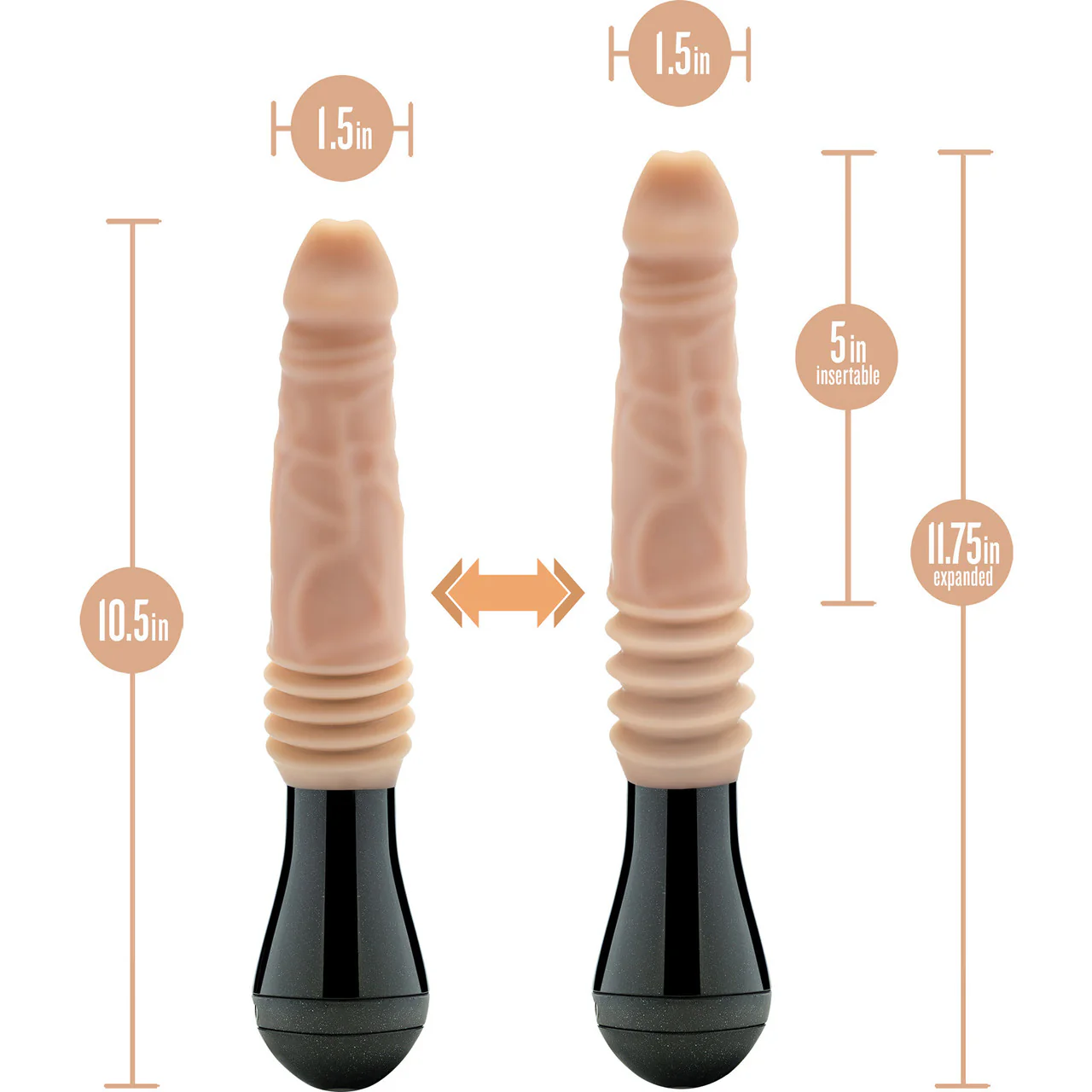 Dr. Skin Dr. Knight 5" Thrusting, Gyrating & Vibrating Silicone Dildo With Handle By Blush - Vanilla - Image 6