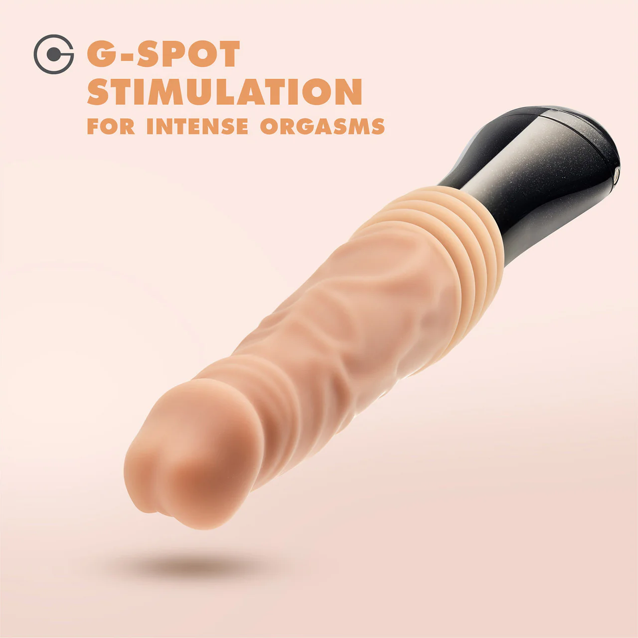 Dr. Skin Dr. Knight 5" Thrusting, Gyrating & Vibrating Silicone Dildo With Handle By Blush - Vanilla - Image 9
