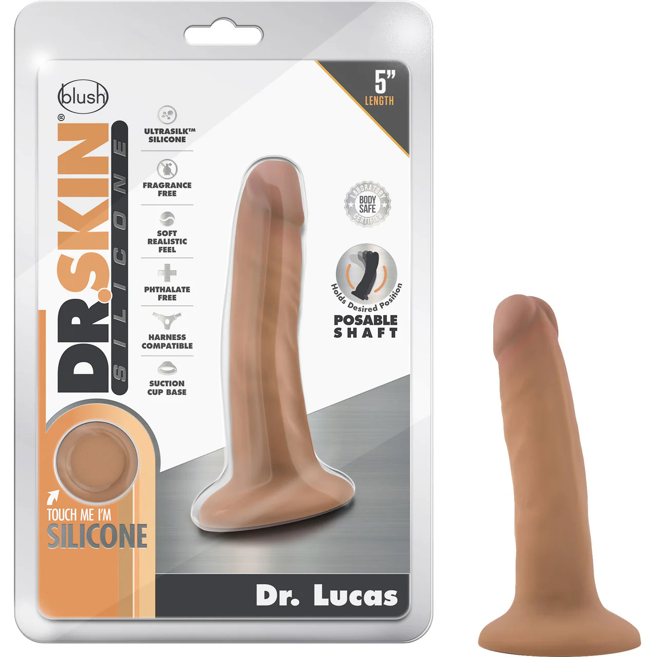 Dr. Skin Dr. Lucas 5.5 Inch Silicone Suction Cup Dildo by Blush - Caramel - Image 5