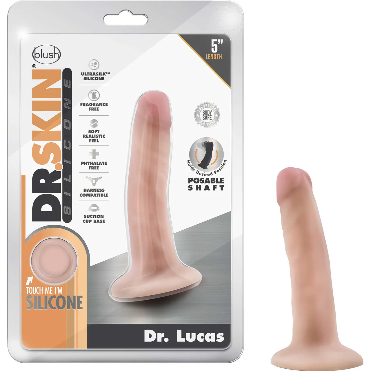 Dr. Skin Dr. Lucas 5.5 Inch Silicone Suction Cup Dildo by Blush - Vanilla - Image 6