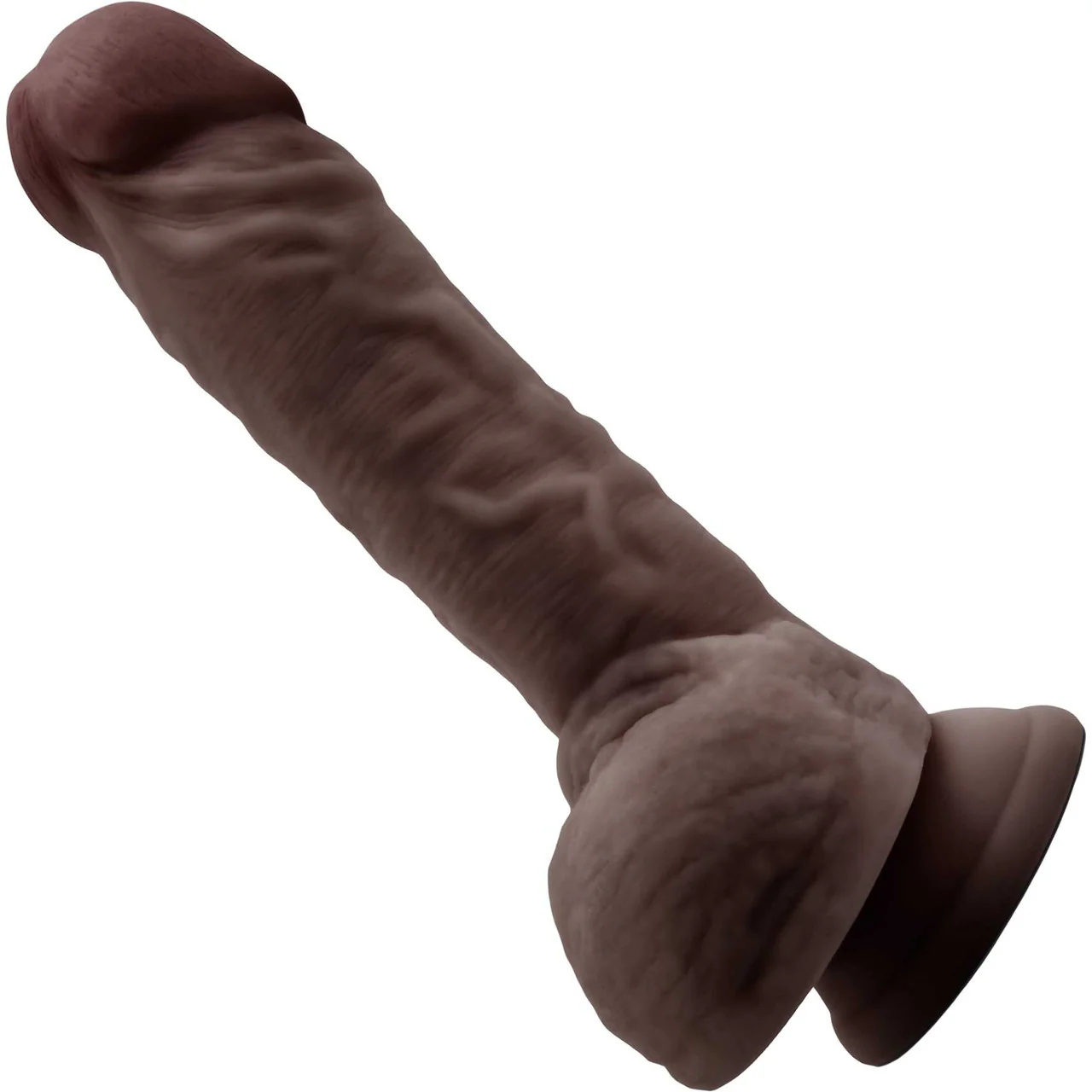 Dr. Skin Dr. Mason 8.75" Realistic Posable Silicone Suction Cup Dildo With Balls By Blush - Chocolate - Image 2