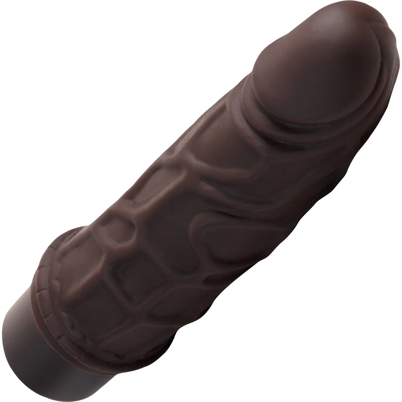 Dr. Skin Silicone Dr. Robert Waterproof Vibrating 7" Dildo By Blush - Chocolate - Image 4