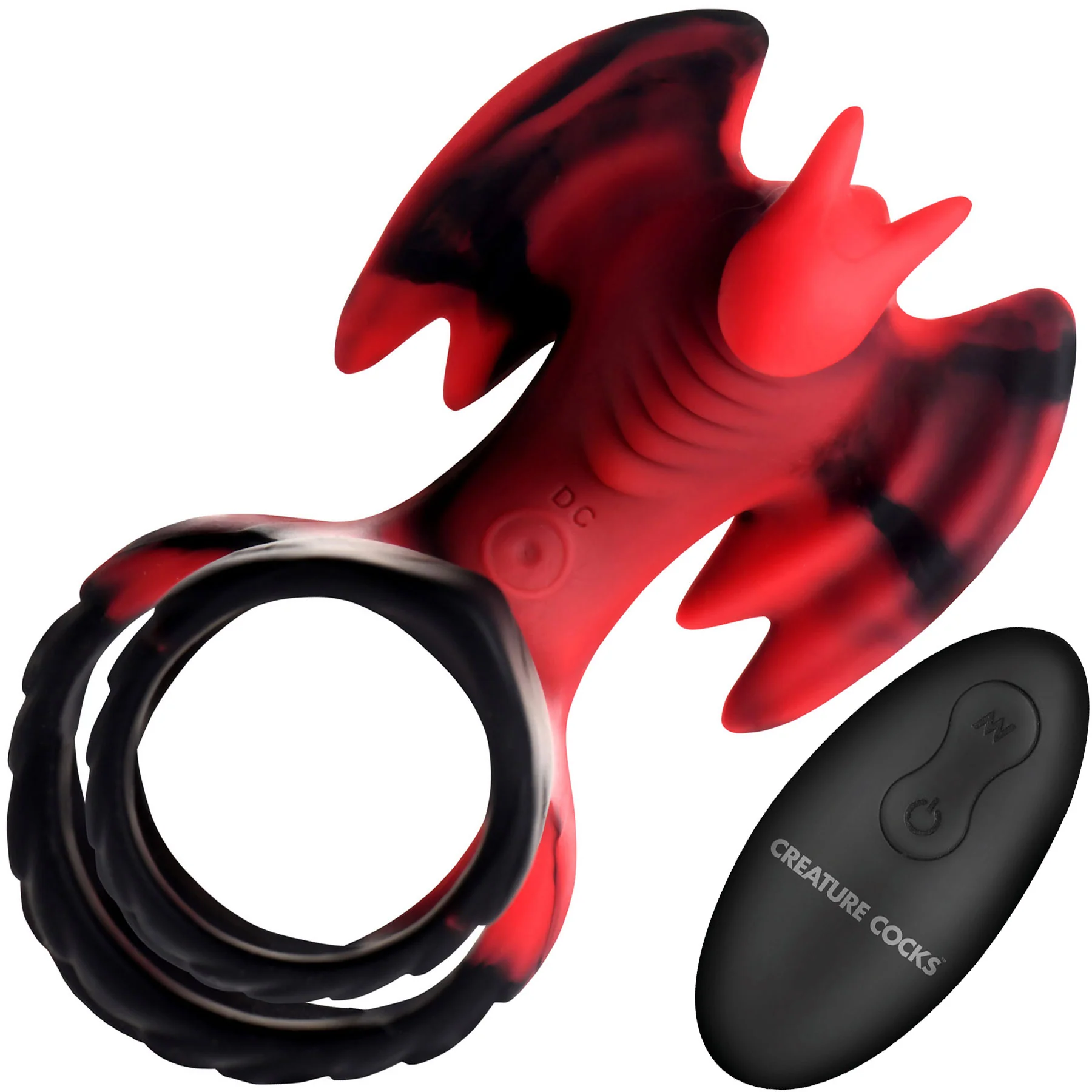 Dragon Flight Vibrating Silicone Cock Ring With Remote By Creature Cocks