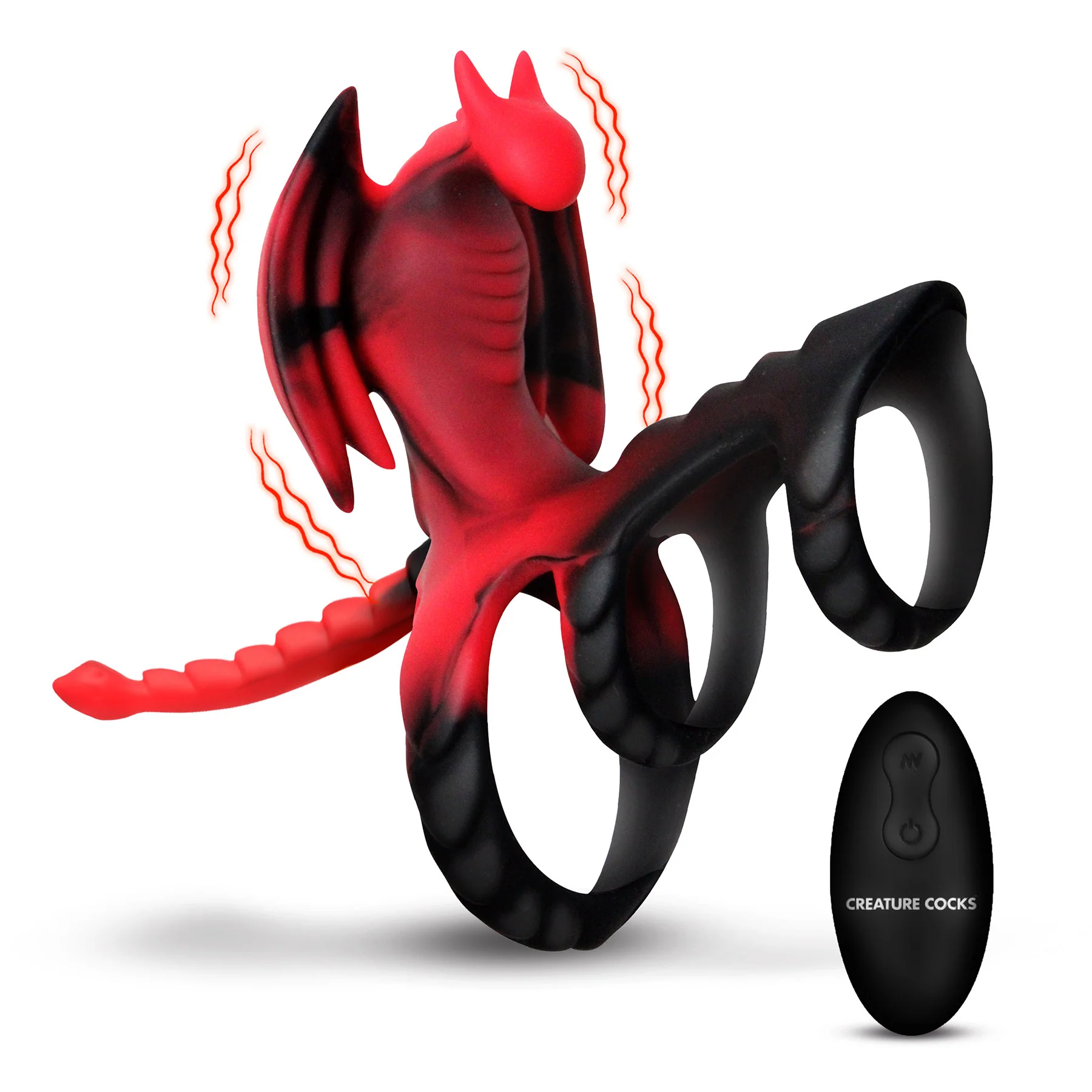 Dragon Flight Vibrating Silicone Cock Ring With Remote By Creature Cocks - Image 5