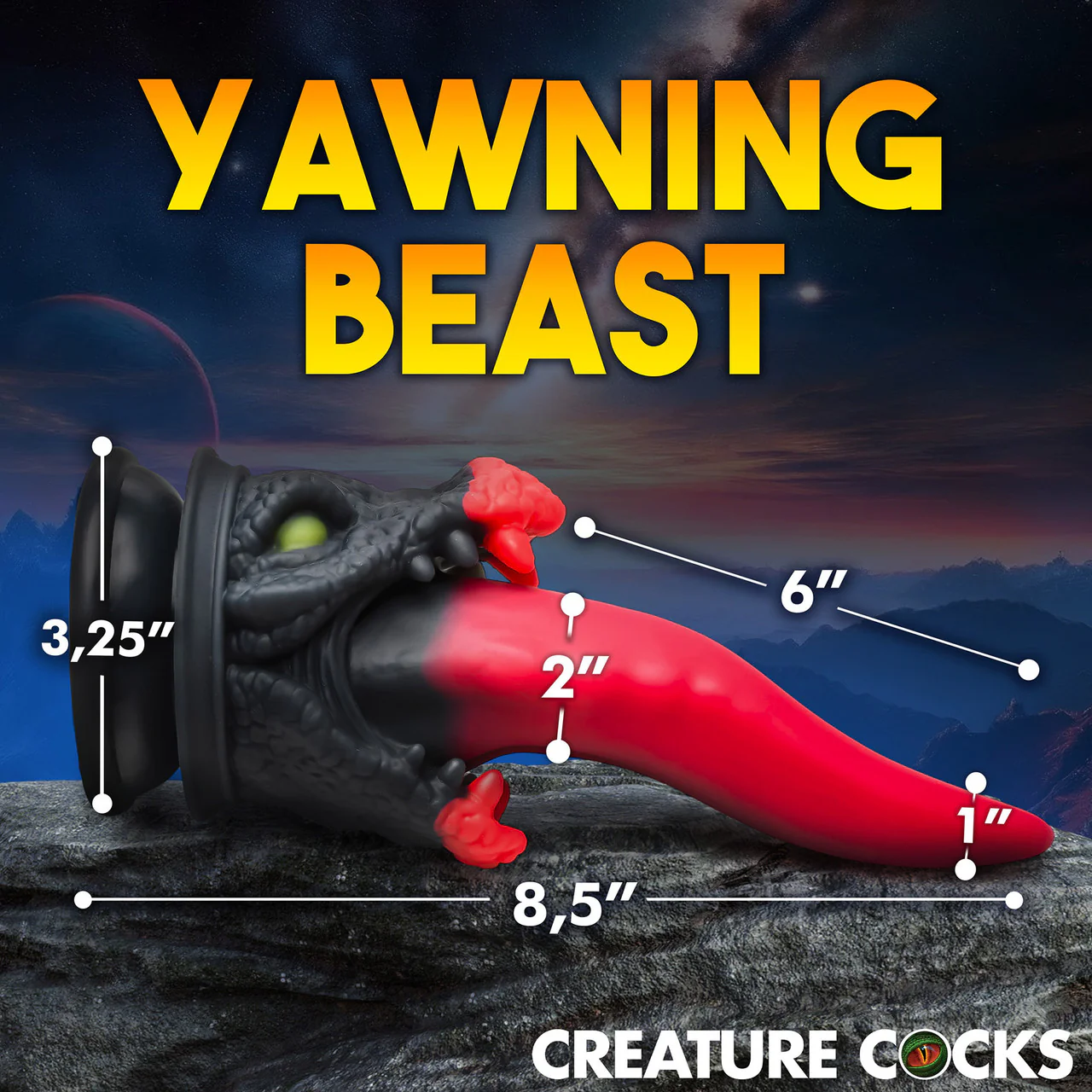 Dragon Roar 8.5" Silicone Suction Cup Dildo By Creature Cocks - Image 11