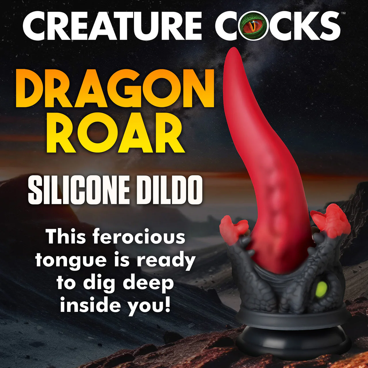 Dragon Roar 8.5" Silicone Suction Cup Dildo By Creature Cocks - Image 12