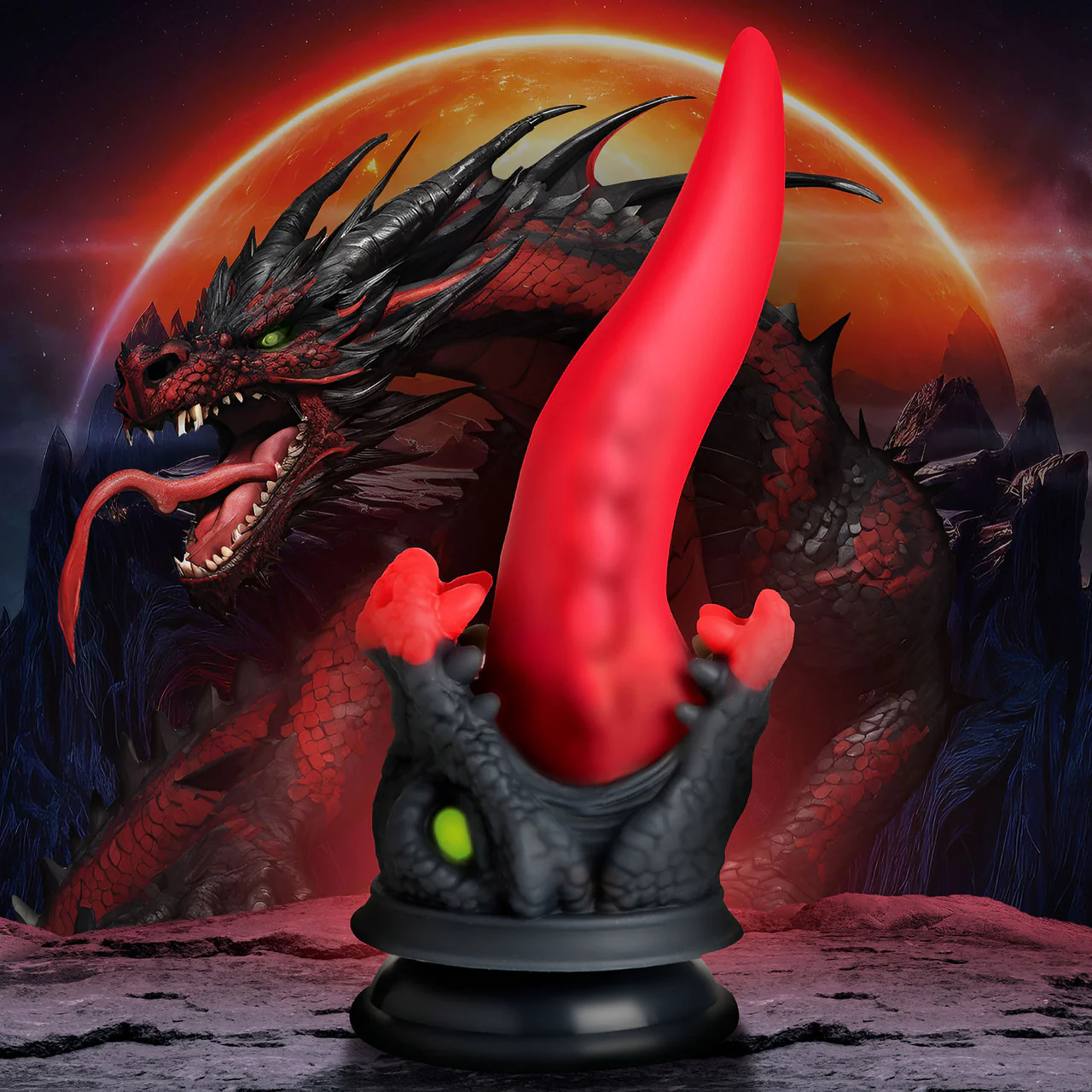 Dragon Roar 8.5" Silicone Suction Cup Dildo By Creature Cocks - Image 13