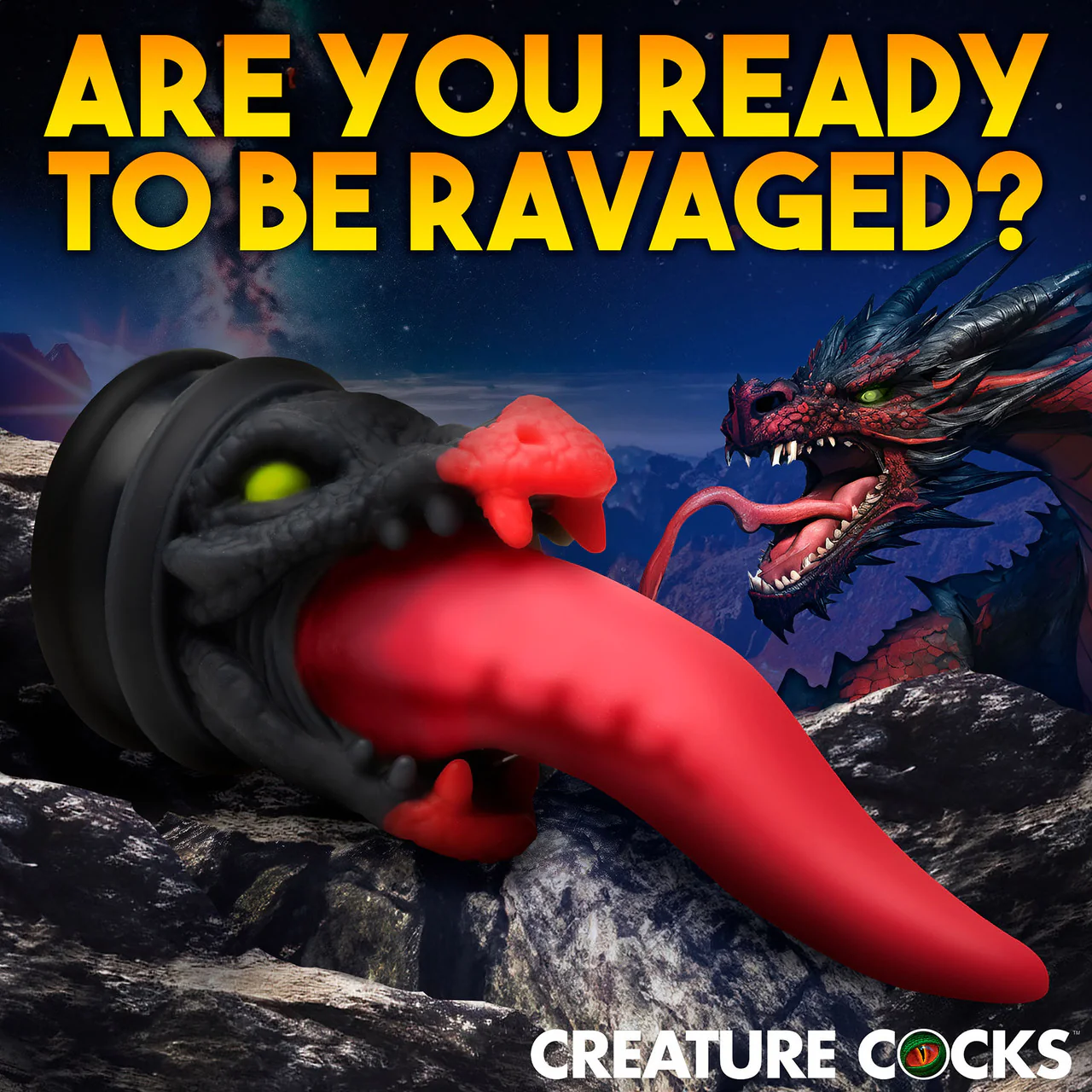 Dragon Roar 8.5" Silicone Suction Cup Dildo By Creature Cocks - Image 7