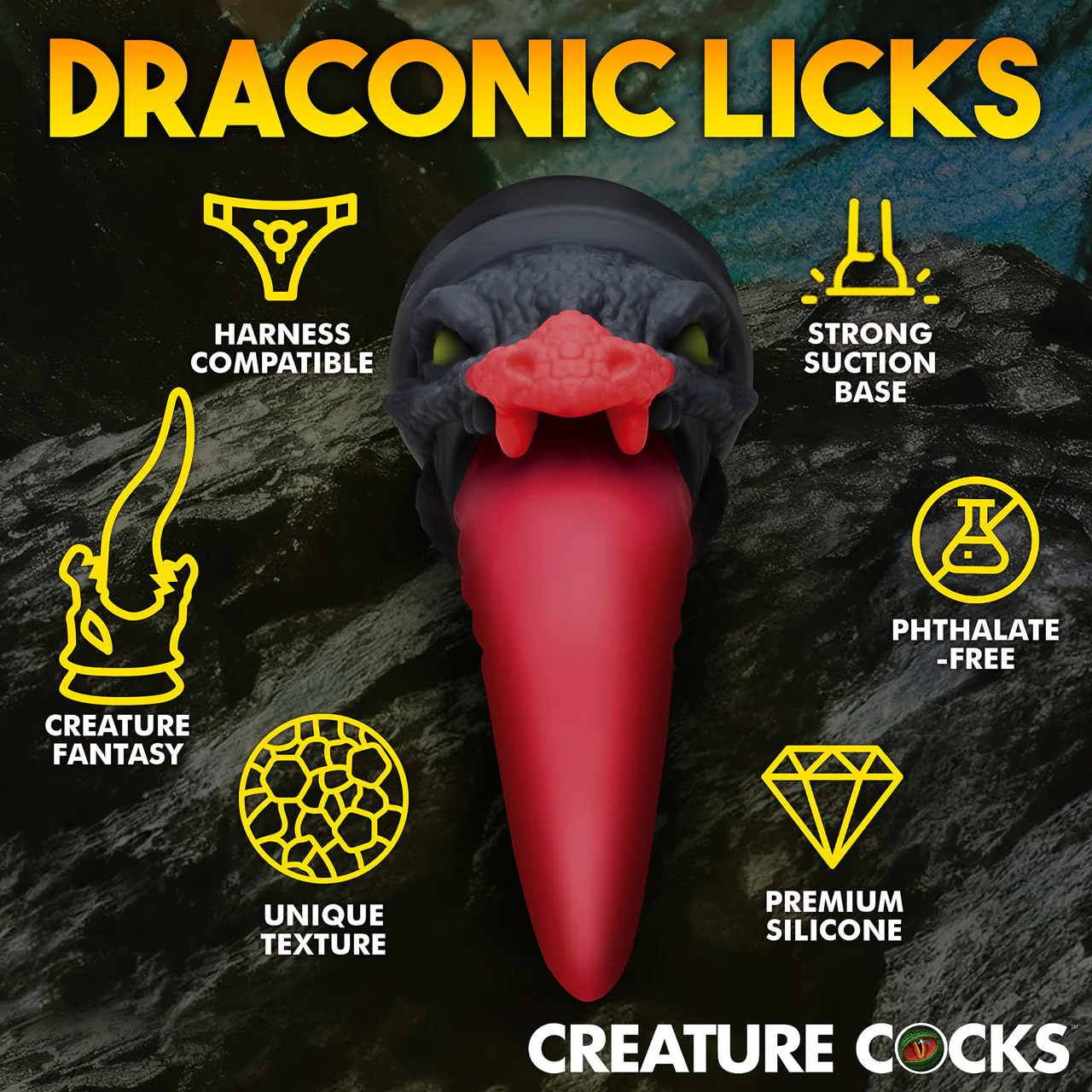 Dragon Roar 8.5" Silicone Suction Cup Dildo By Creature Cocks - Image 8