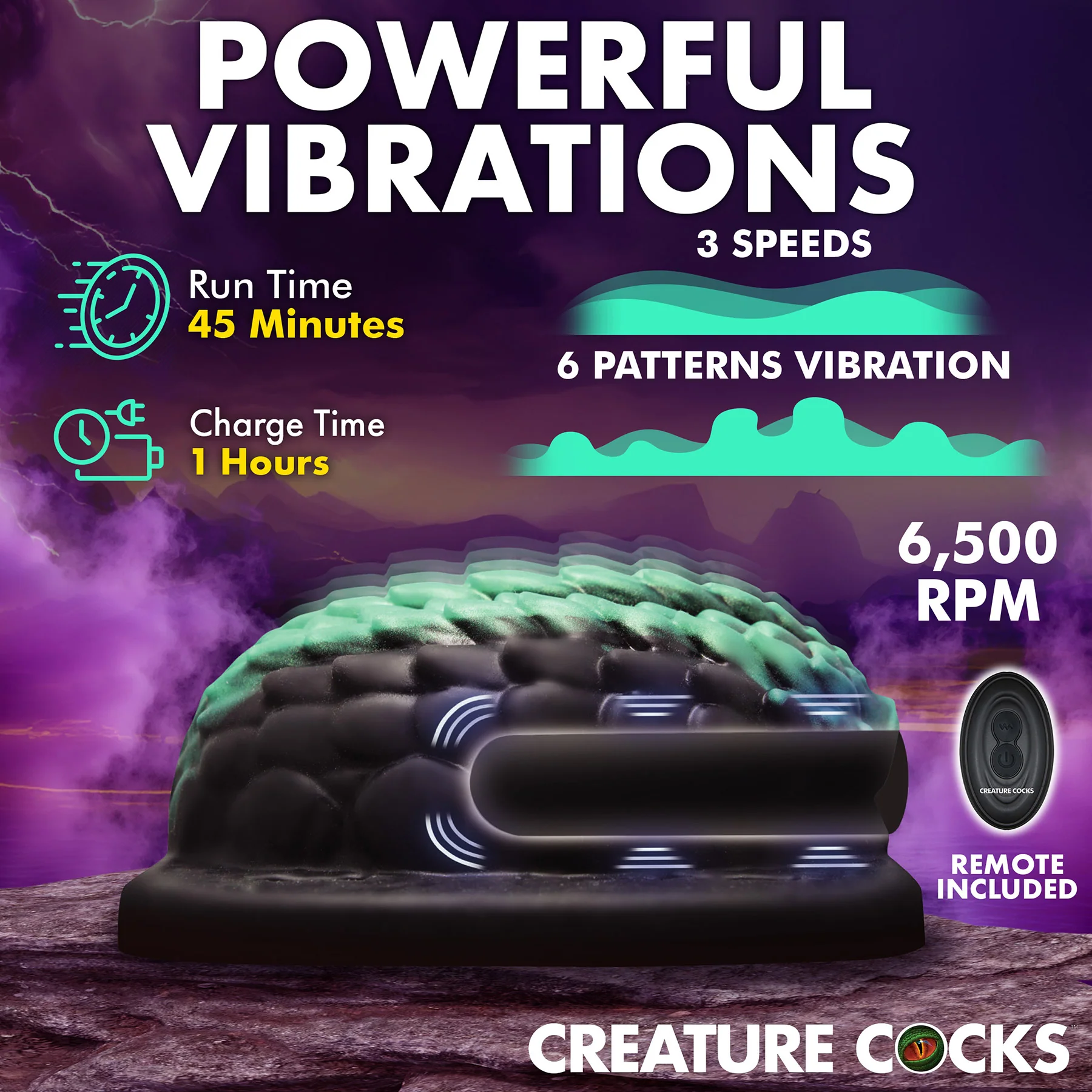 Dragon Vibrating Silicone Grinder With Remote By Creature Cocks - Image 4