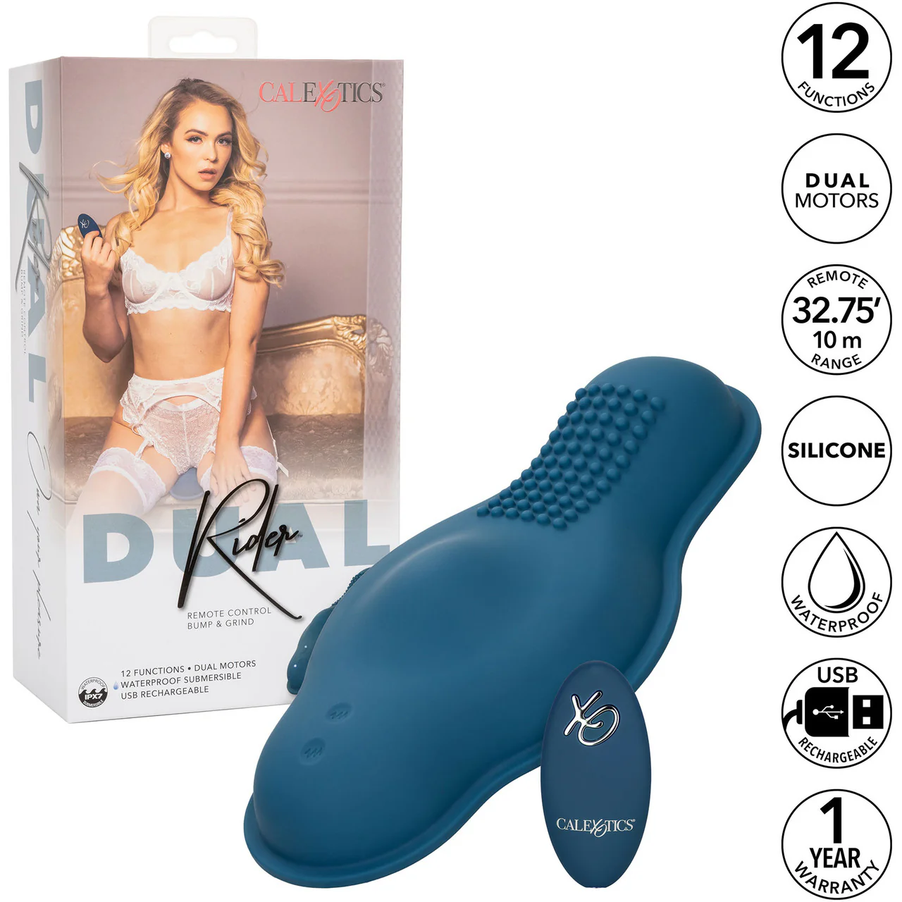 Dual Rider Bump & Grind Silicone Rechargeable Grinding Vibrator With Remote By CalExotics - Image 13