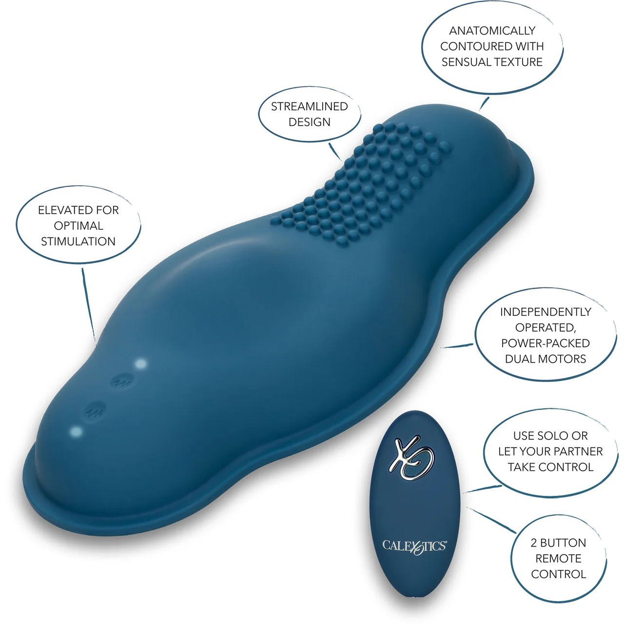 Dual Rider Bump & Grind Silicone Rechargeable Grinding Vibrator With Remote By CalExotics - Image 4