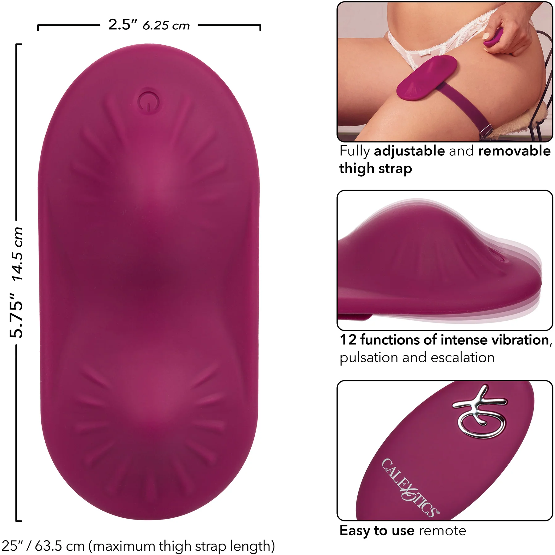 Dual Rider® Remote Control Grinder Rechargeable Silicone Vibrator By CalExotics - Image 7
