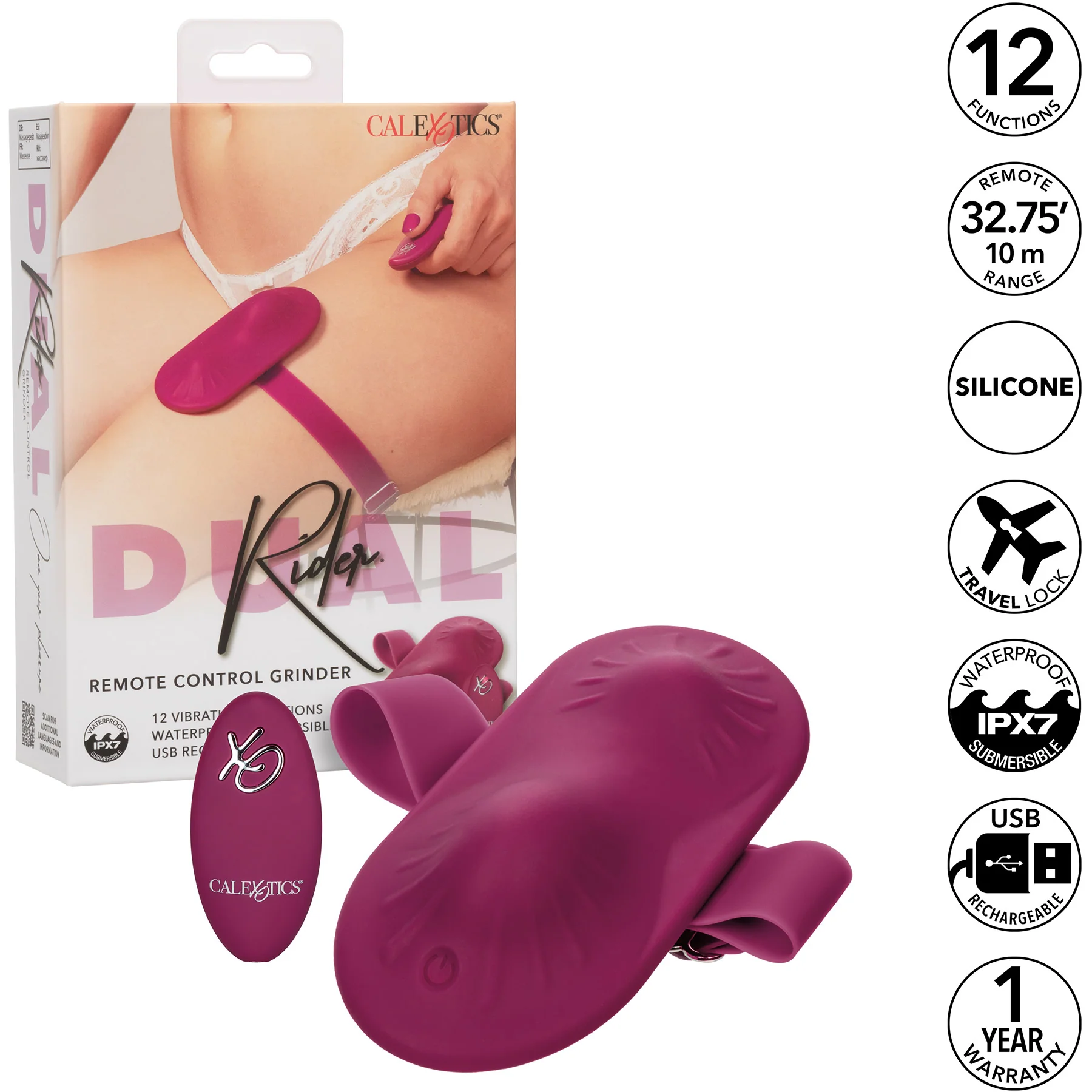 Dual Rider® Remote Control Grinder Rechargeable Silicone Vibrator By CalExotics - Image 8