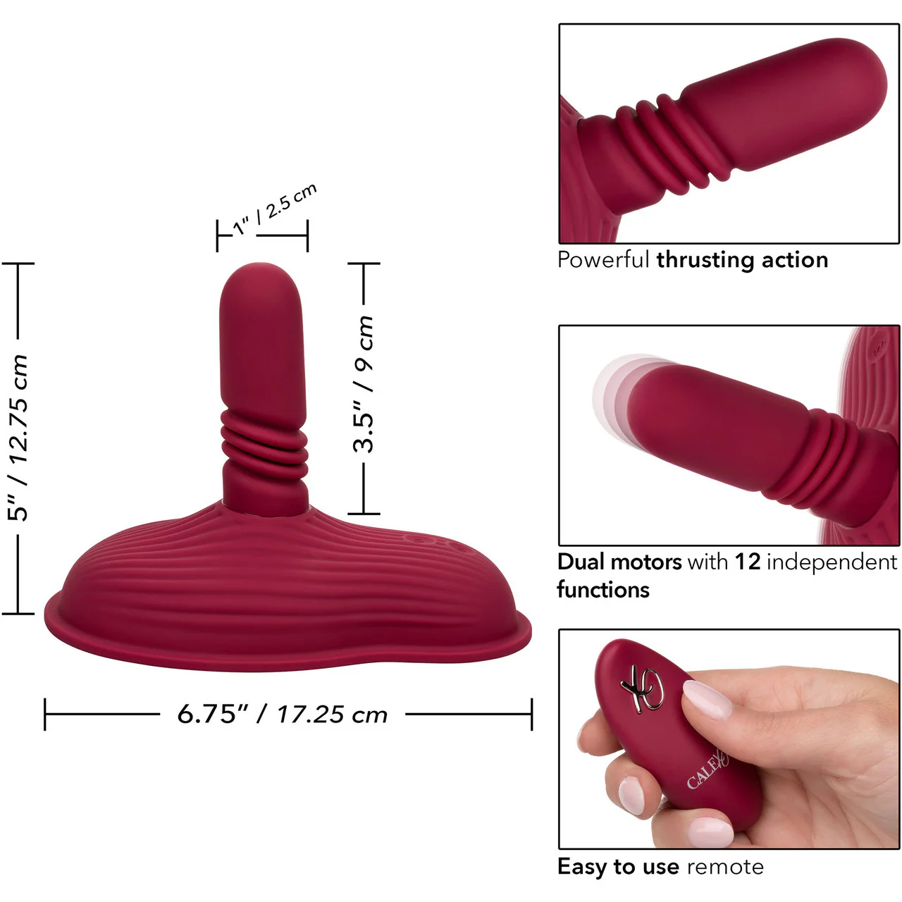 Dual Rider Thrust & Grind Silicone Rechargeable Grinding Vibrator With Remote By CalExotics - Image 15