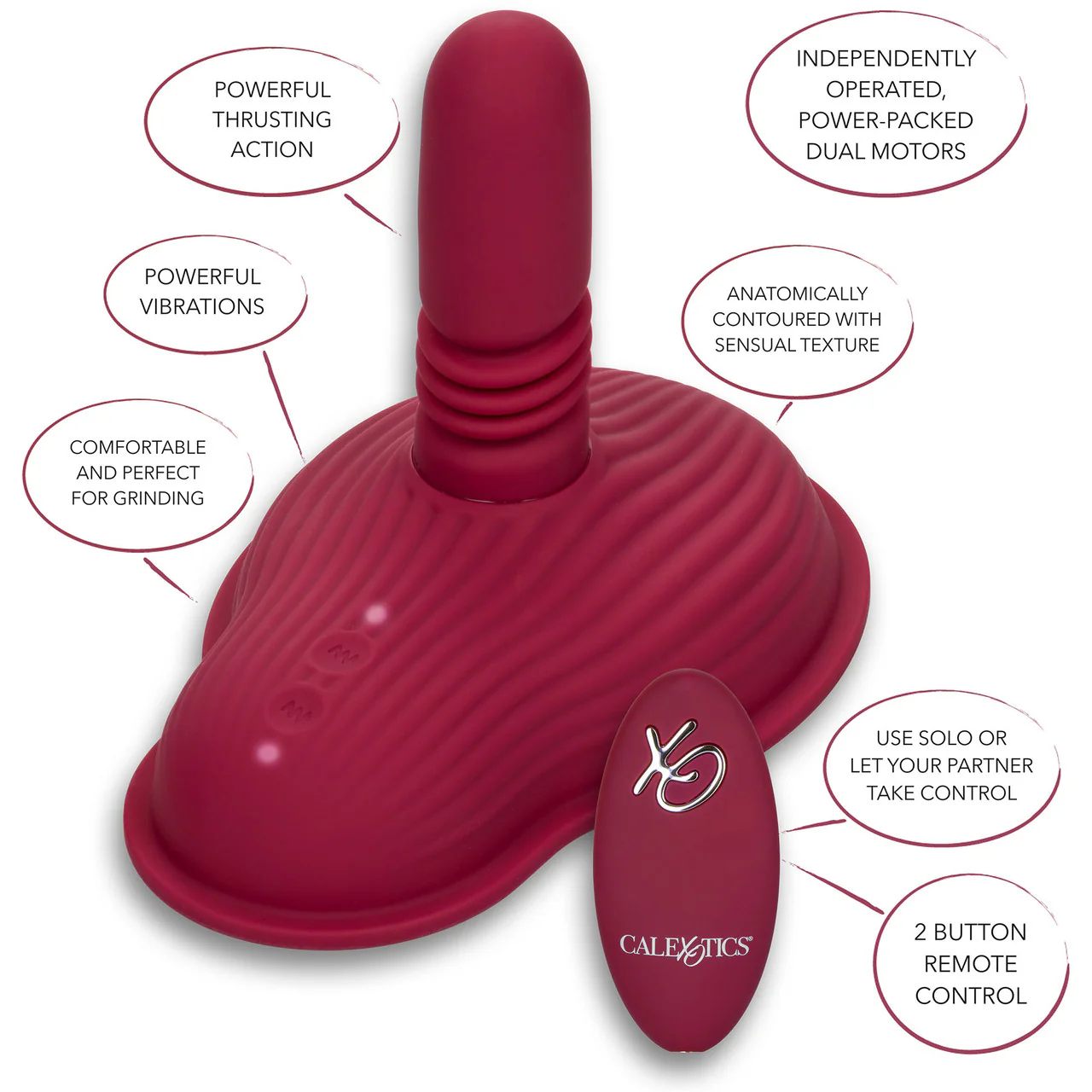Dual Rider Thrust & Grind Silicone Rechargeable Grinding Vibrator With Remote By CalExotics - Image 4