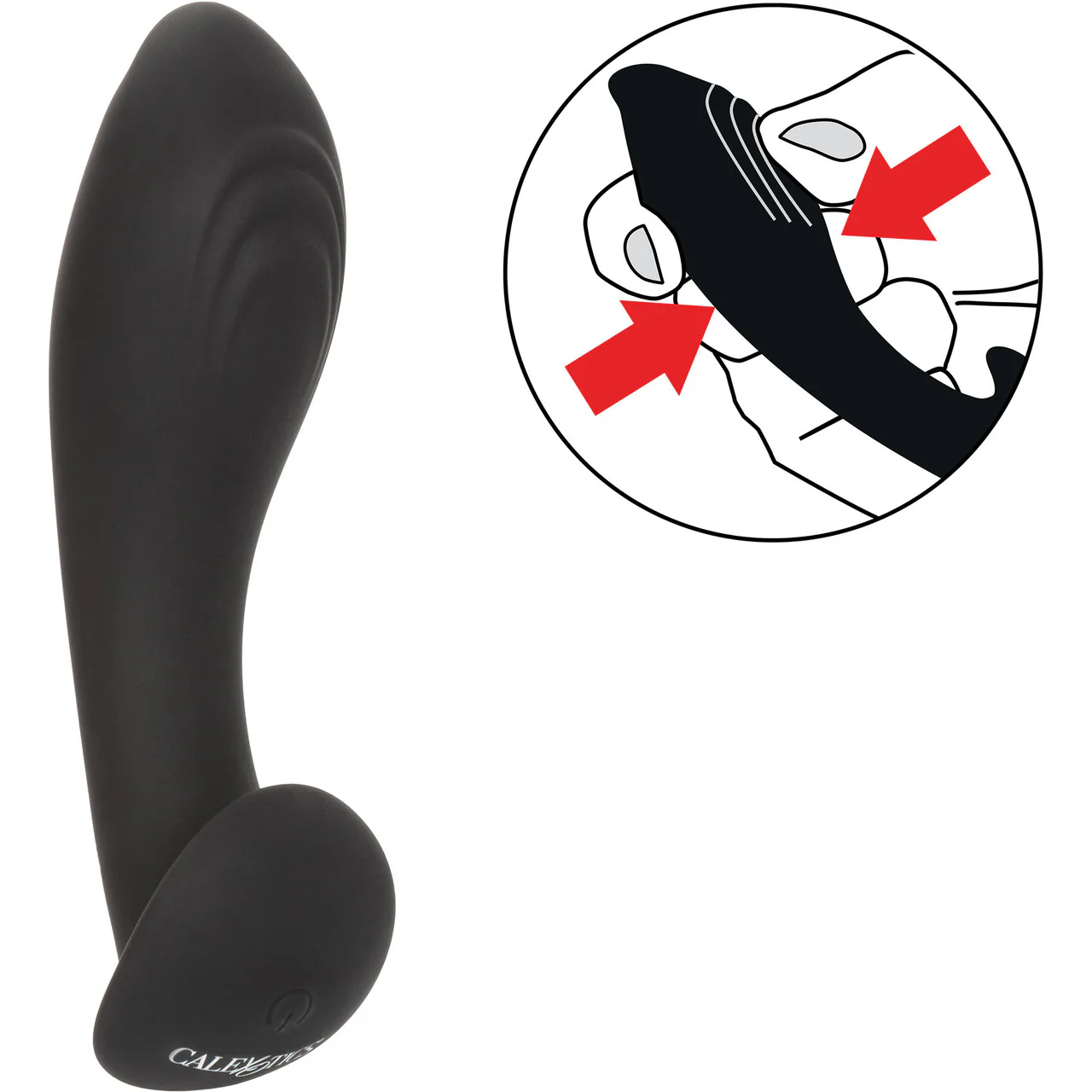 Eclipse Liquid Silicone Flex Vibrating Rechargeable Anal Probe By CalExotics - Black - Image 10