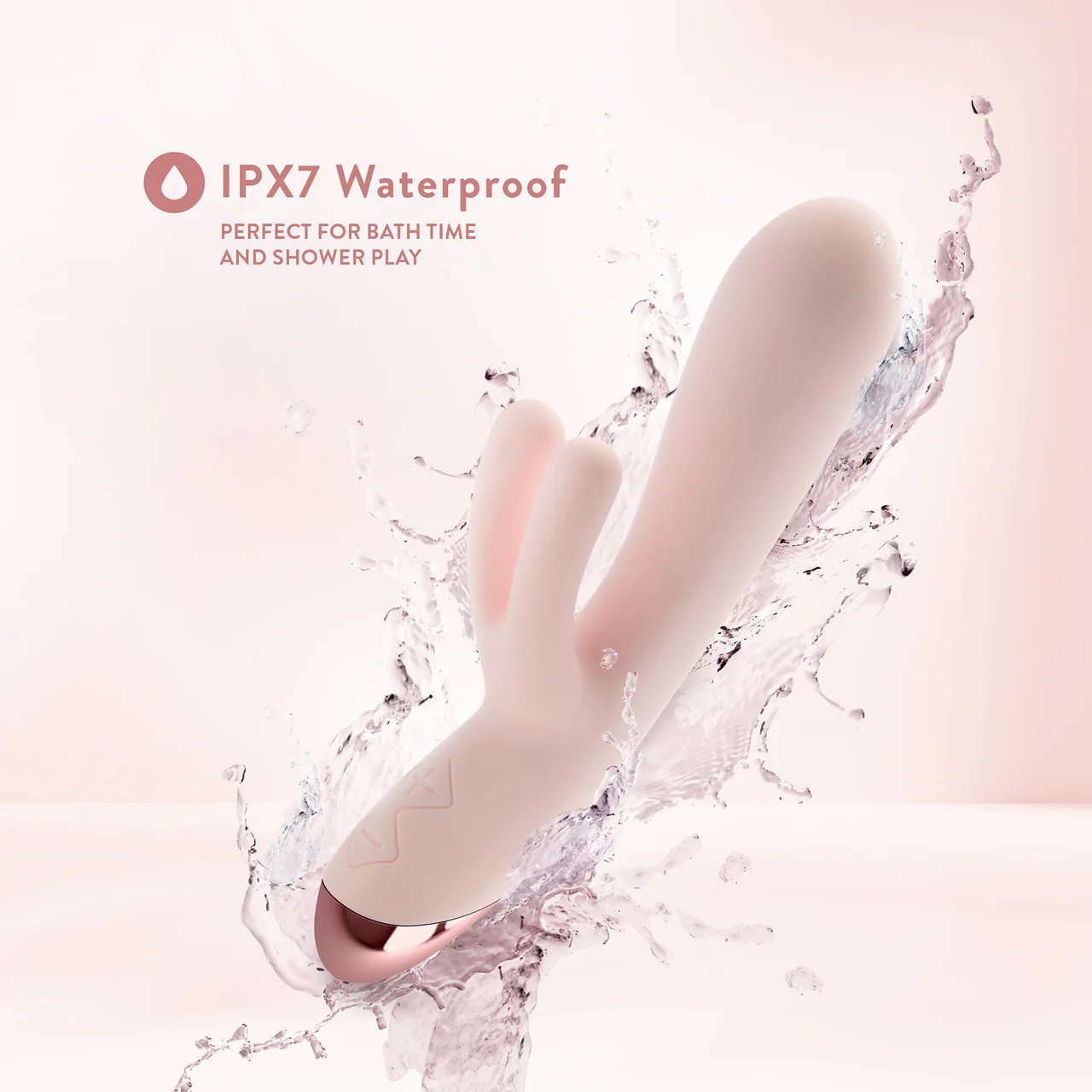 Elora Rechargeable Waterproof Silicone Rabbit Style Dual Stimulation Vibrator By Blush - Pink - Image 8