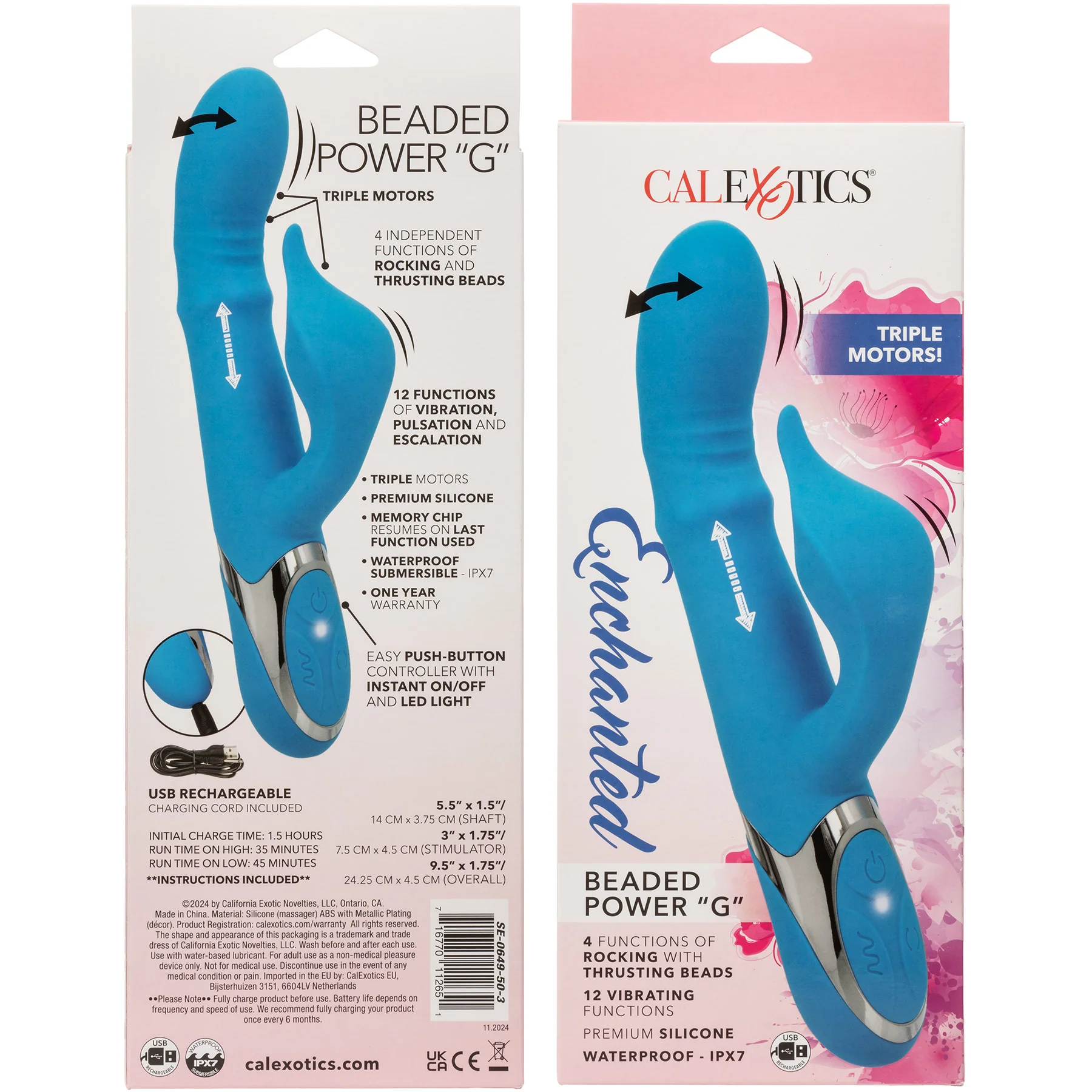 Enchanted Beaded Power "G" Dual Stimulation Silicone Vibrator By CalExotics - Image 7