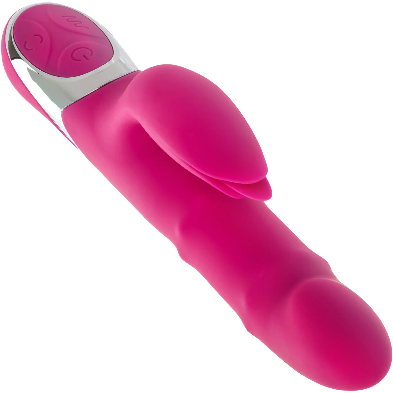 Enchanted Embrace Rechargeable Silicone Dual Stimulation Vibrator With Thrusting Beads By CalExotics - Image 4