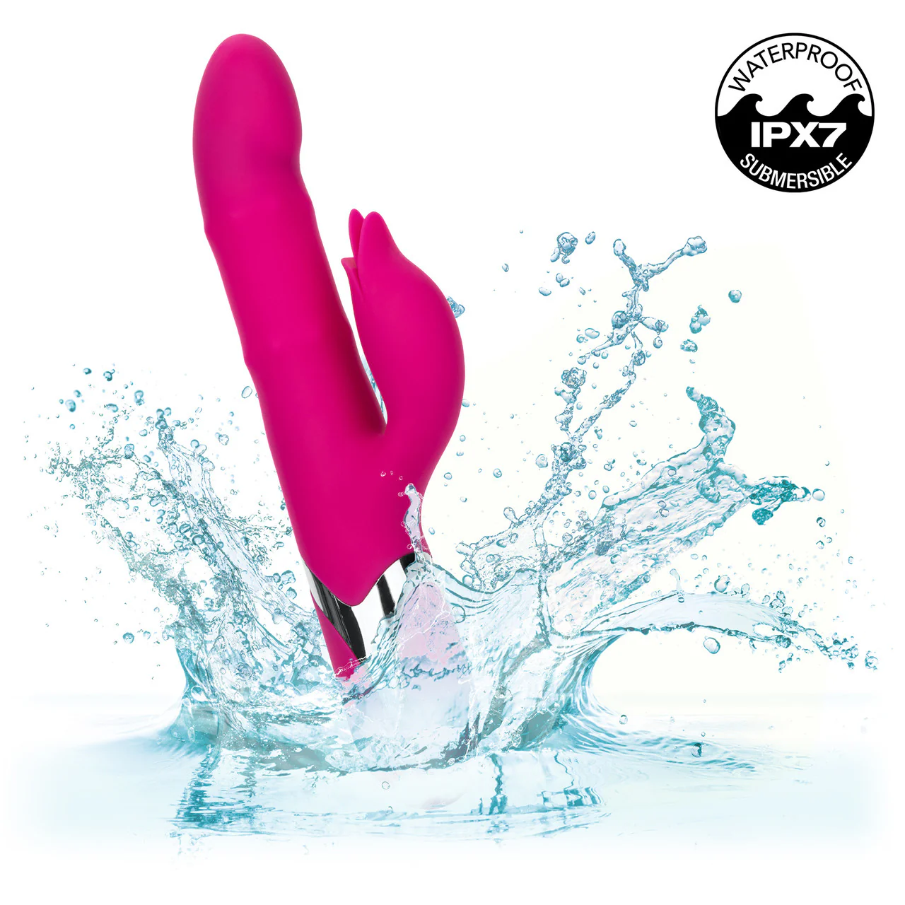 Enchanted Embrace Rechargeable Silicone Dual Stimulation Vibrator With Thrusting Beads By CalExotics - Image 8