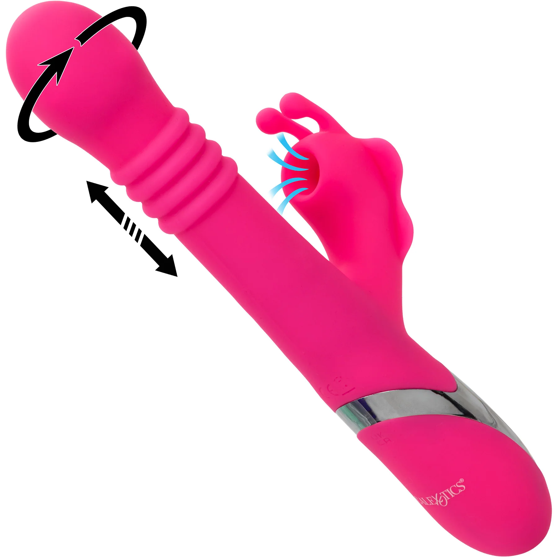 Enchanted Kissing Butterfly Thrusting & Rotating Vibrator With Clitoral Stimulator By CalExotics - Image 3
