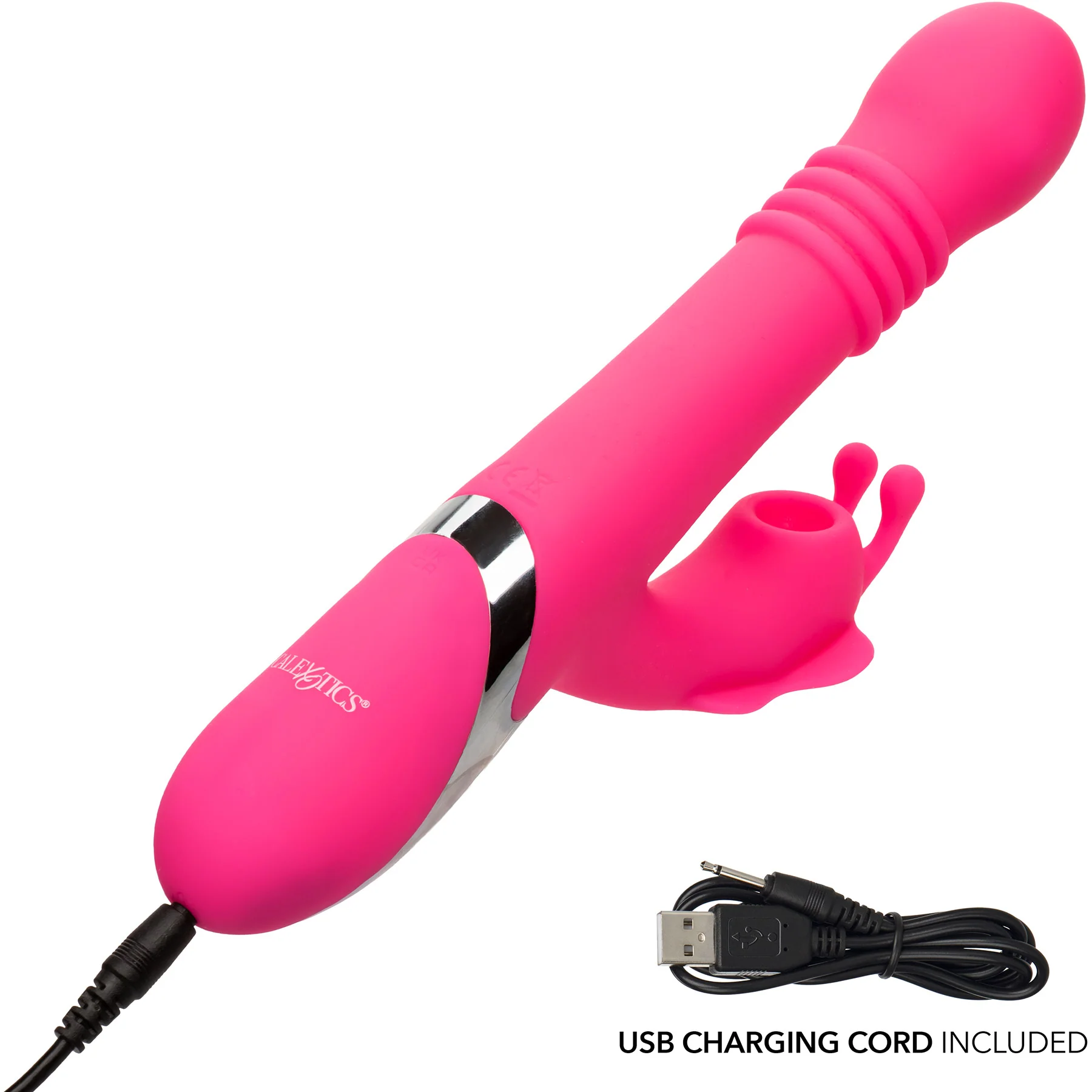 Enchanted Kissing Butterfly Thrusting & Rotating Vibrator With Clitoral Stimulator By CalExotics - Image 6