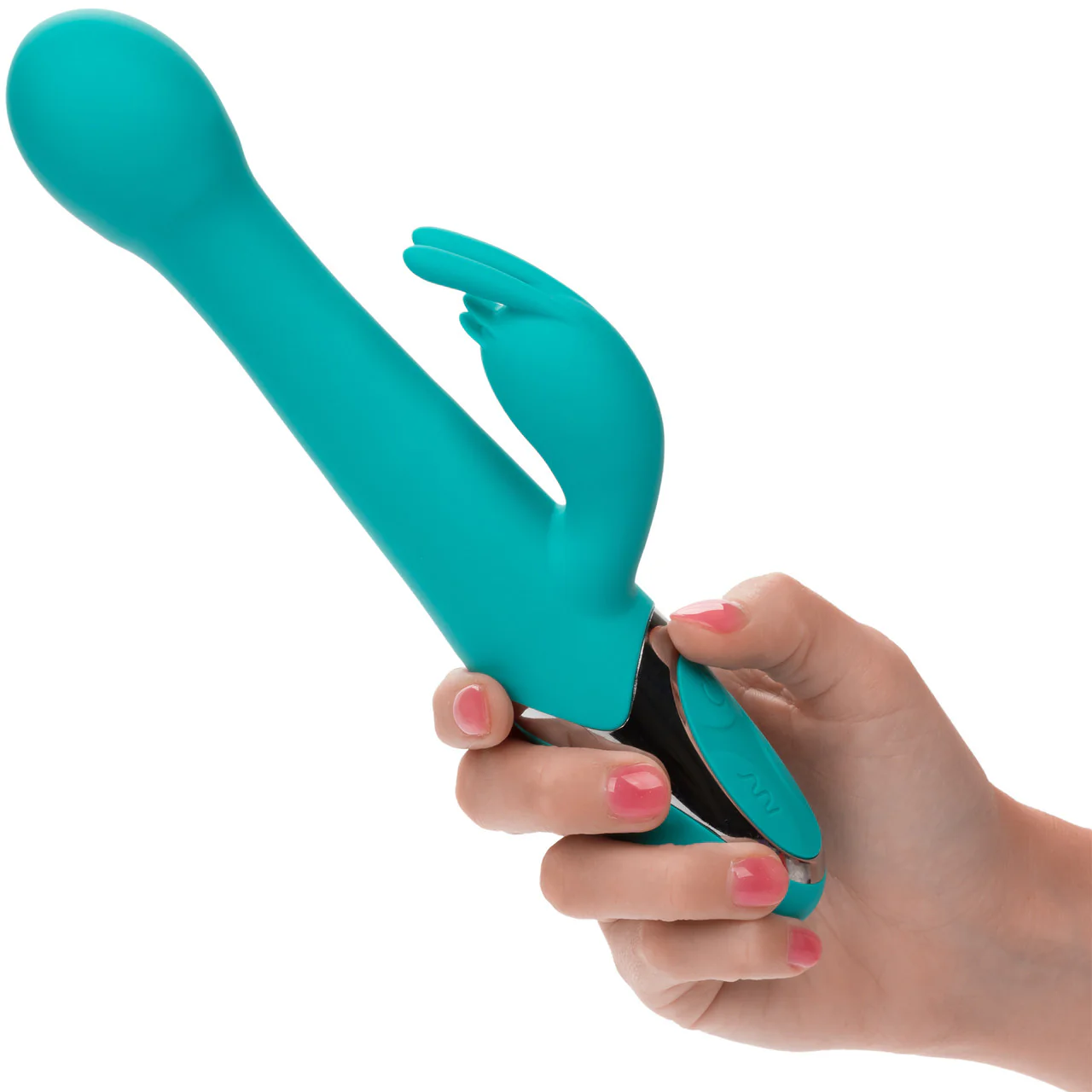 Enchanted Oscillate Rechargeable Silicone Dual Stimulation Vibrator With Thrusting, Rotating Beaded Head By CalExotics - Image 2