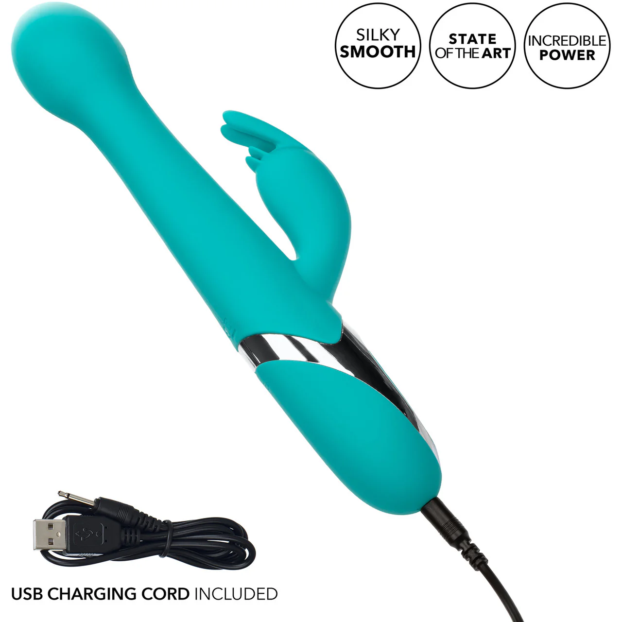 Enchanted Oscillate Rechargeable Silicone Dual Stimulation Vibrator With Thrusting, Rotating Beaded Head By CalExotics - Image 7