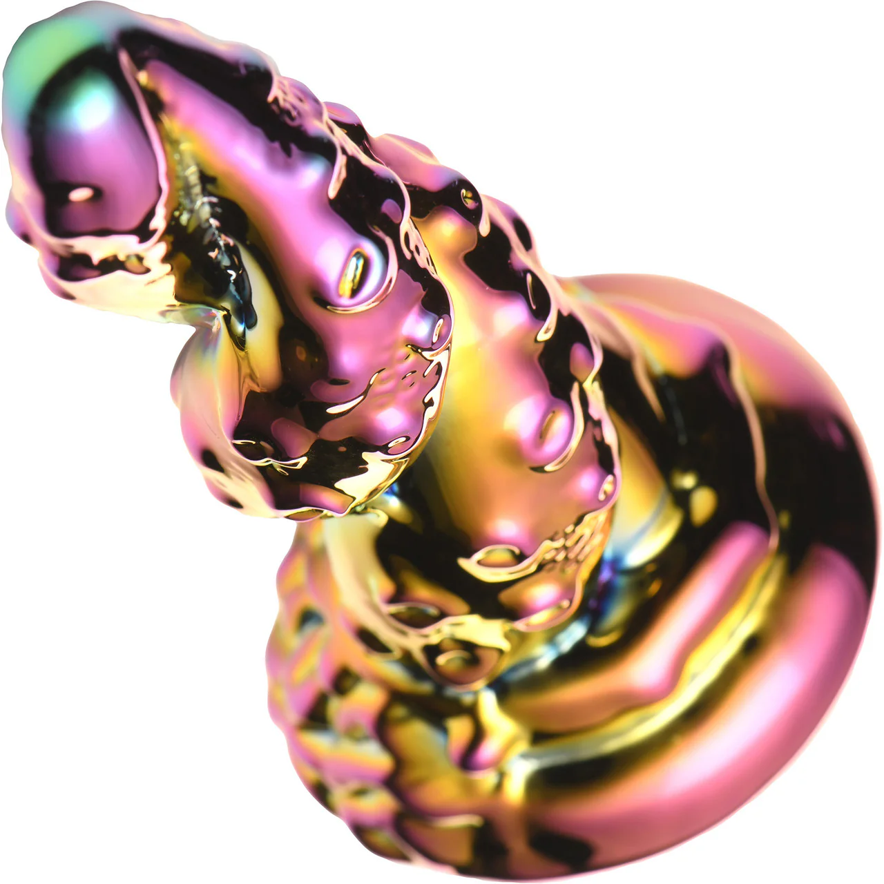 Enchantress 6.25" Rainbow Glass Dildo By Creature Cocks - Image 4