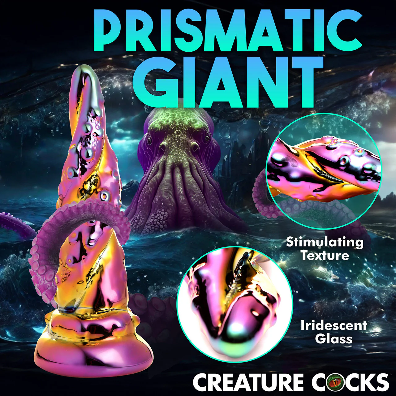 Enchantress 6.25" Rainbow Glass Dildo By Creature Cocks - Image 9
