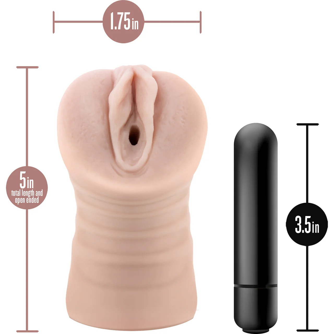 EnLust Ayumi Open Ended Vibrating Vagina Penis Masturbator By Blush - Vanilla - Image 7