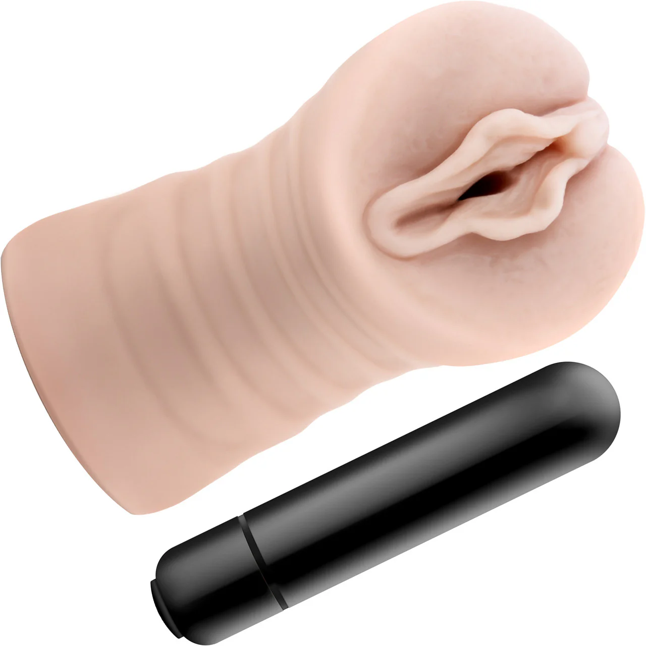 EnLust Destini Open Ended Vibrating Vagina Penis Masturbator By Blush - Vanilla - Image 2