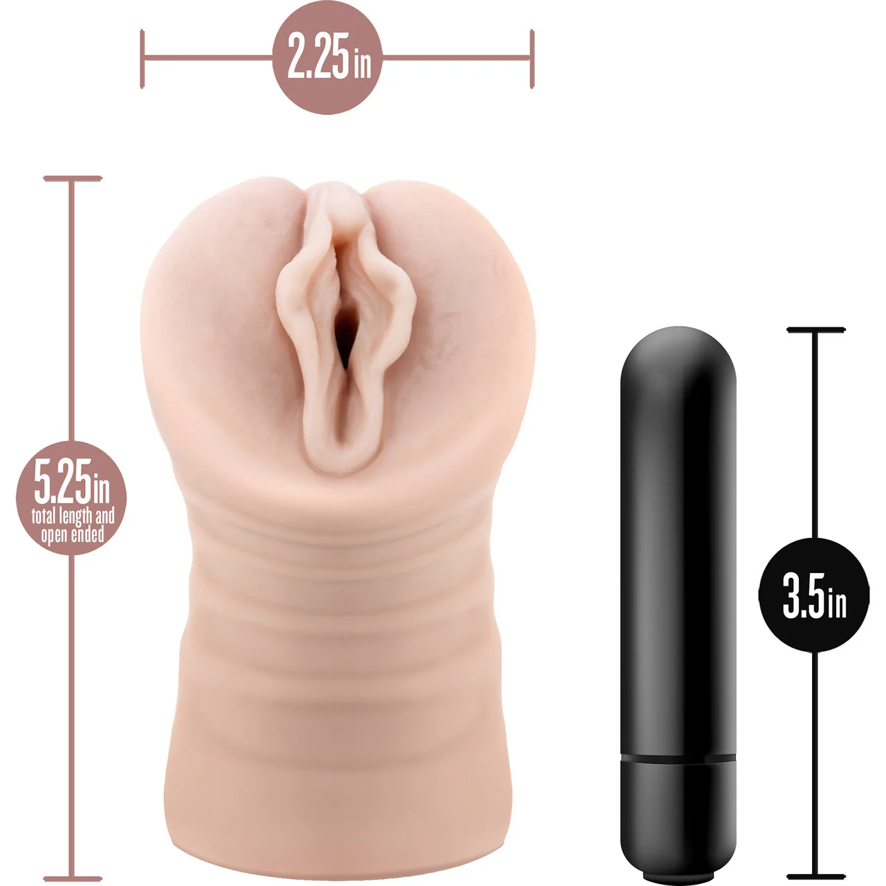 EnLust Destini Open Ended Vibrating Vagina Penis Masturbator By Blush - Vanilla - Image 7