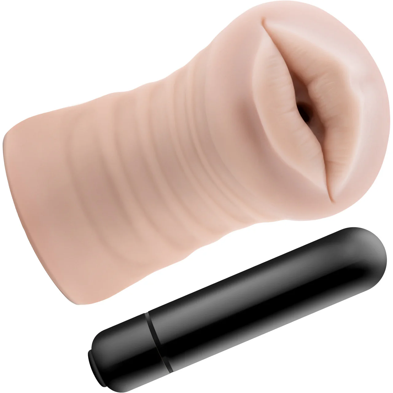 EnLust Nicole Open Ended Vibrating Mouth Penis Masturbator By Blush - Vanilla - Image 2